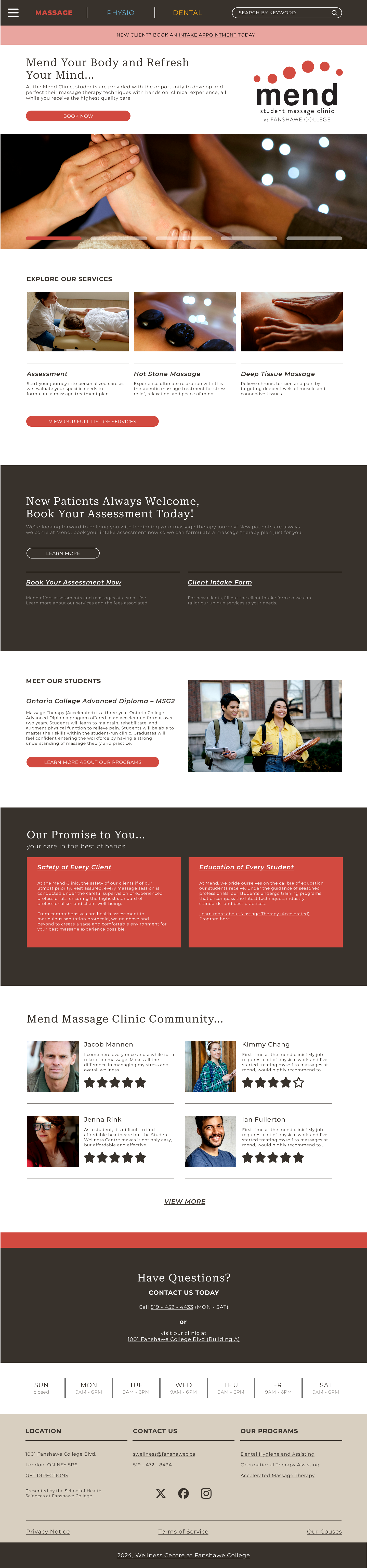 Mend Clinic Homepage