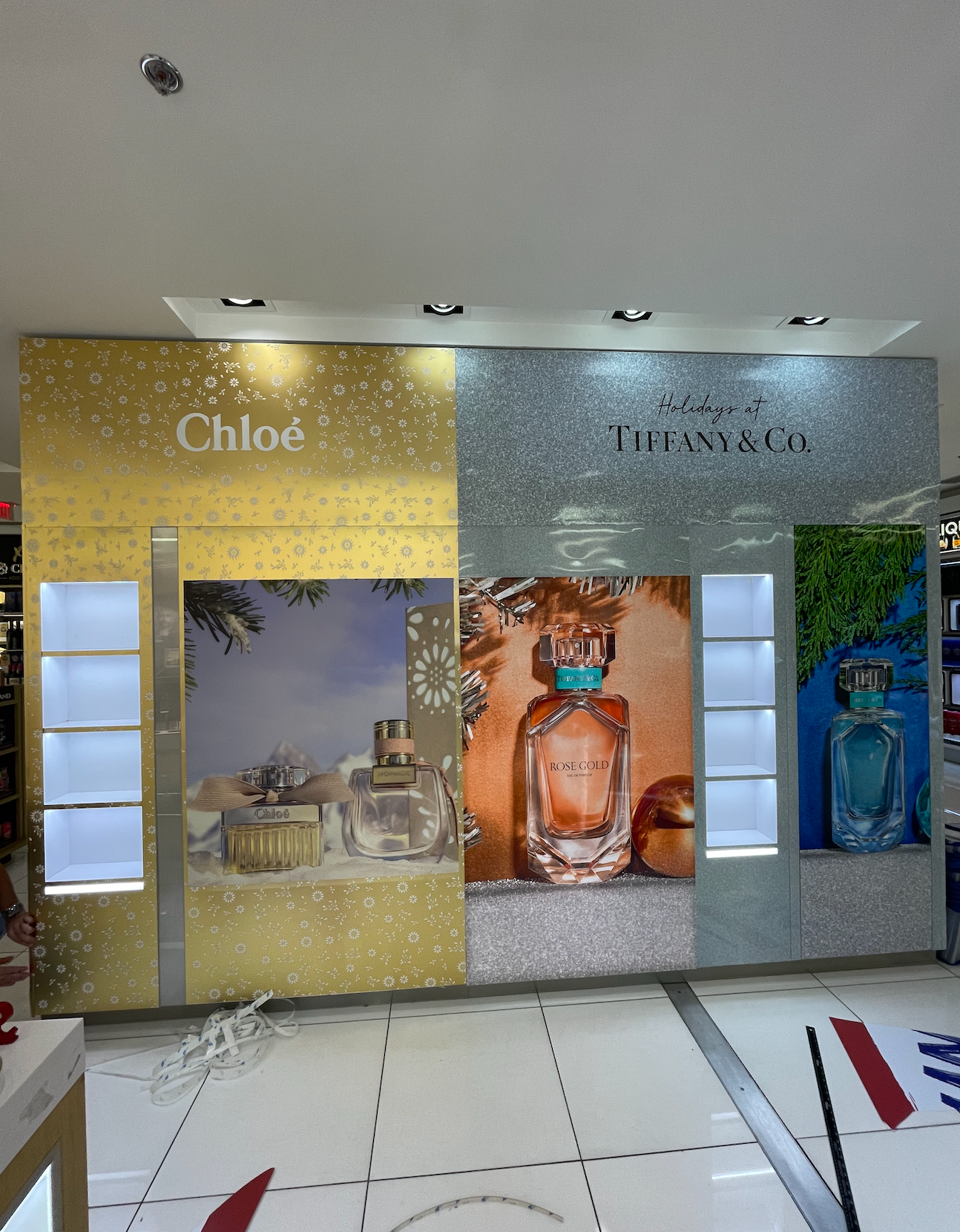 Display at MIA airport DUFRY Chloe/ Tiff Wall