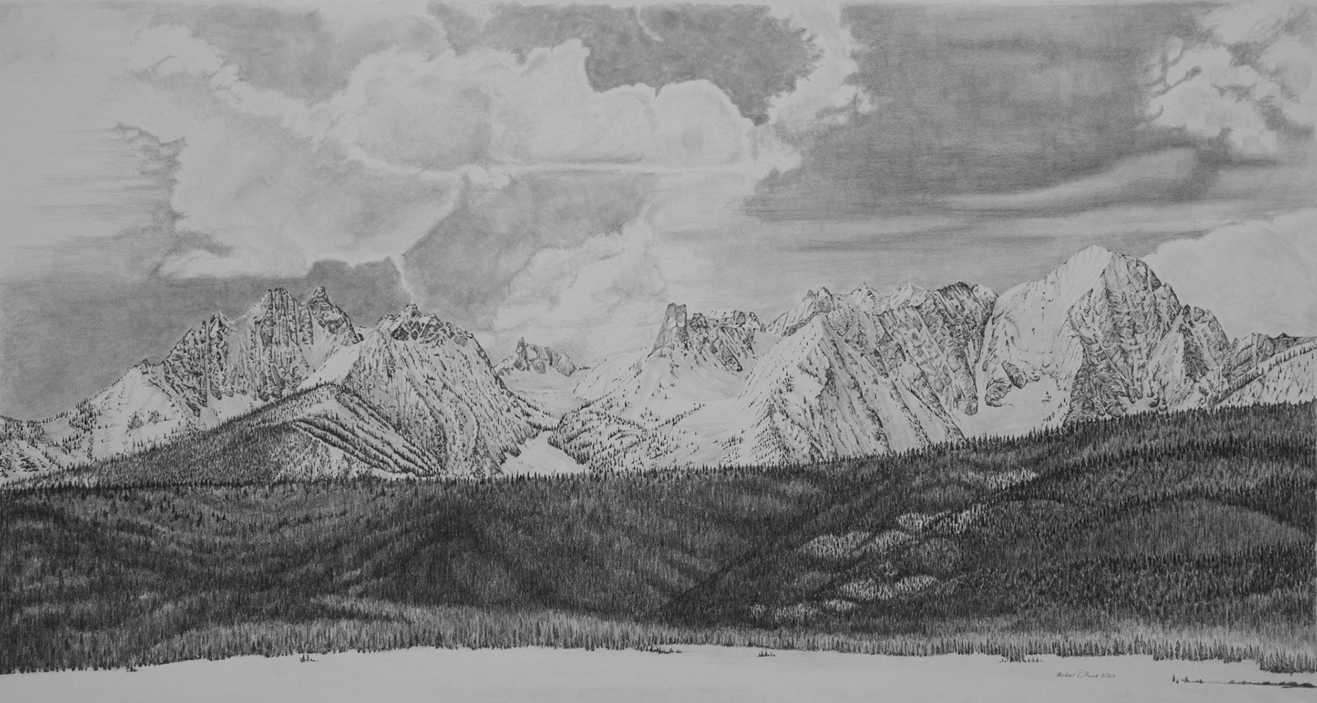 January Snow, Sawtooth Mountains