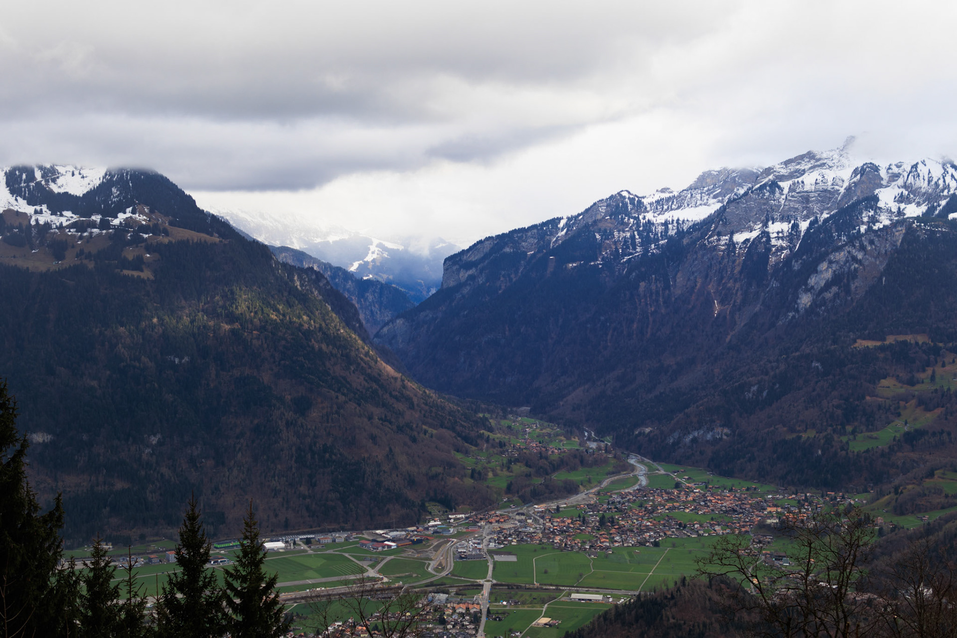 View of Interlaken valley from Harder Kulm