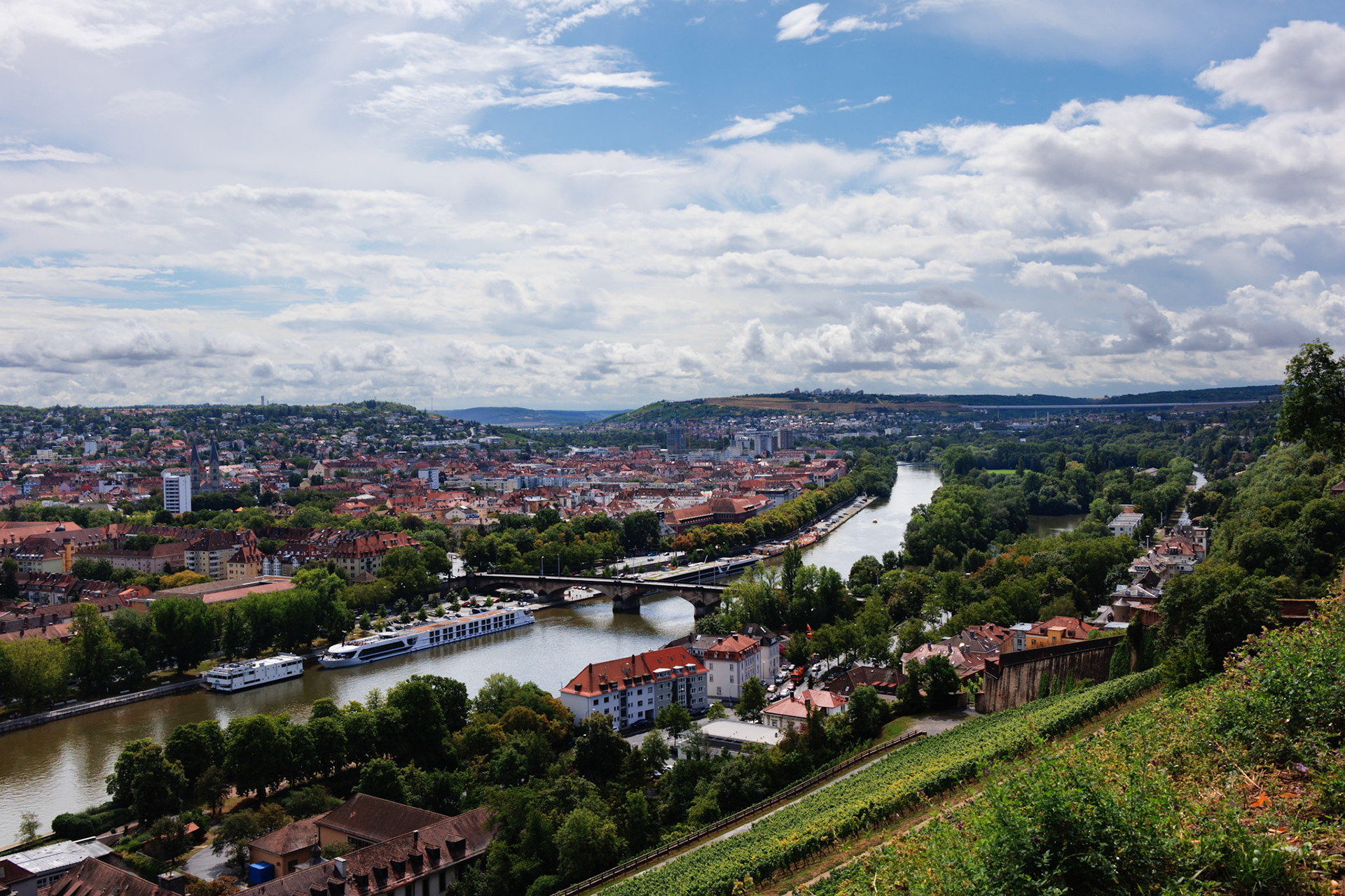 View from Marienburg Fortress in Würzburg, Lower Franconia