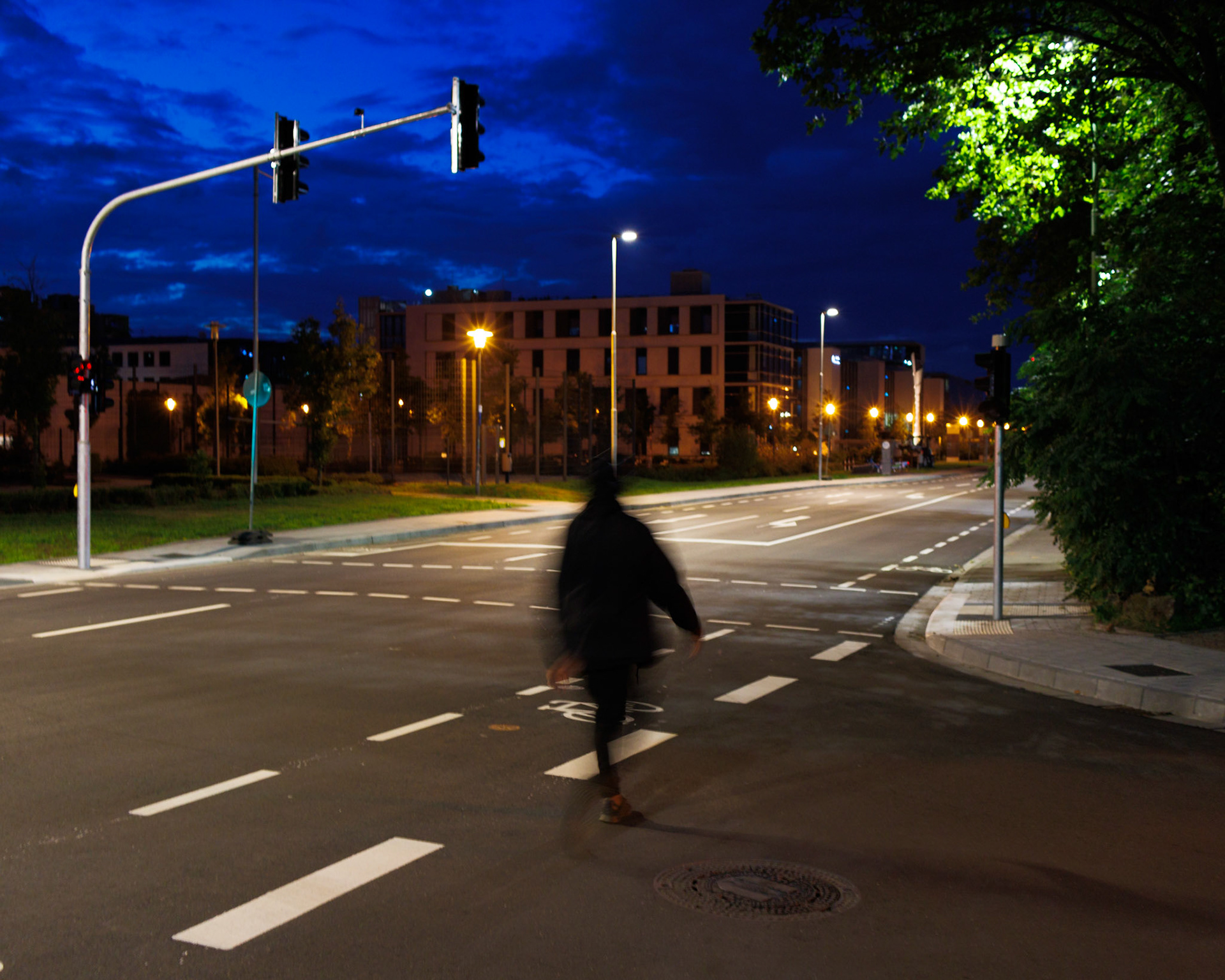 Streets of Kaiserslautern after sunset