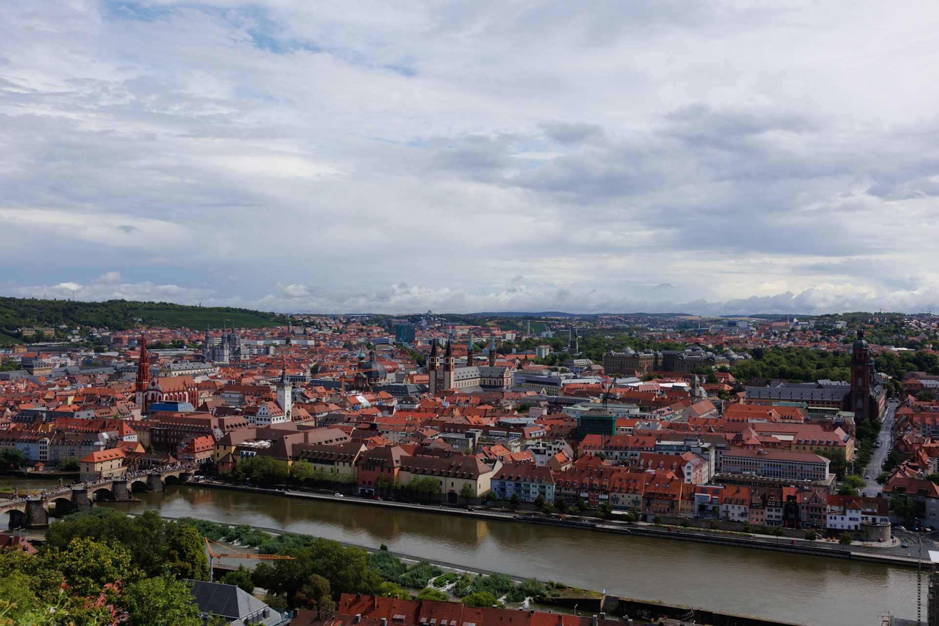 View from Marienburg Fortress in Würzburg, Lower Franconia