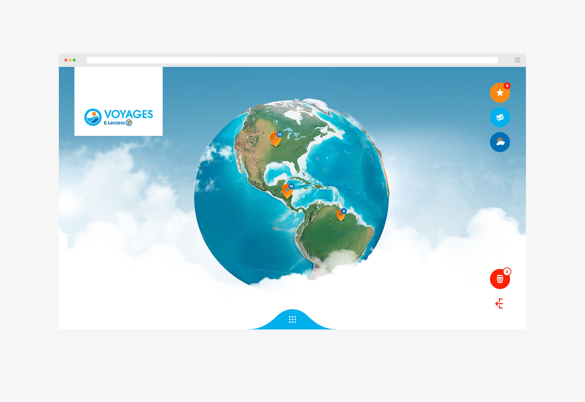 E. Leclerc Voyages / Client: E. Leclerc Voyages w/ Zento / Art Direction, User Interface