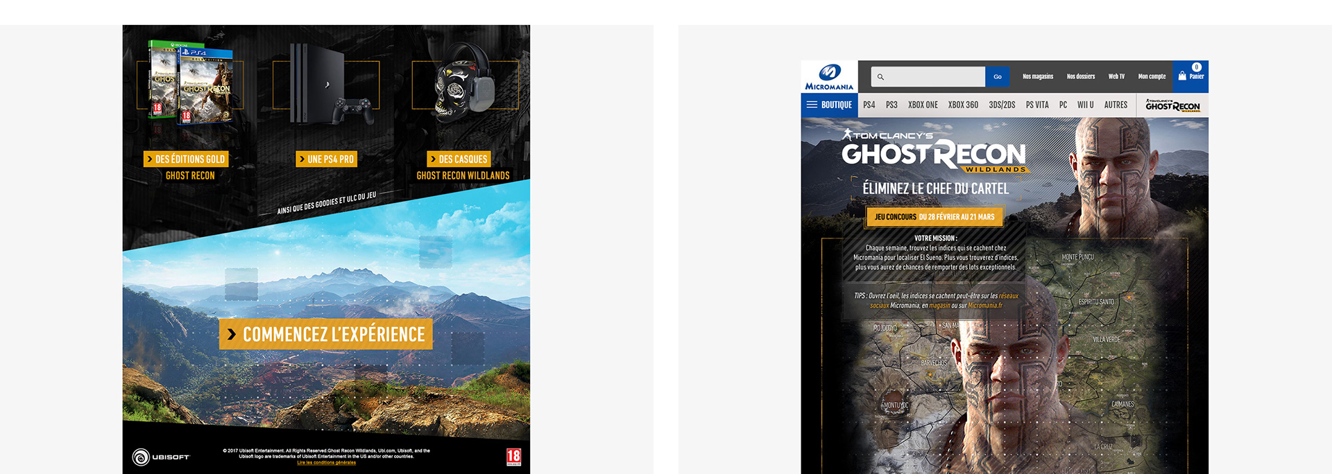 Ghost Recon Wildlands / Client: Ubisoft w/ Biborg / Art Direction, User Interface