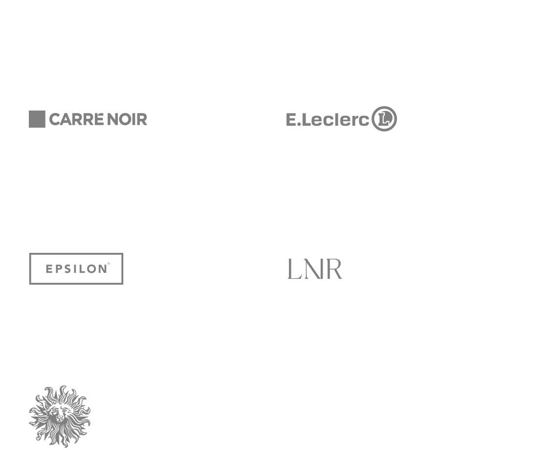 Clients: Carré Noir, E.Leclerc, Epsilon, LNR, Publicis