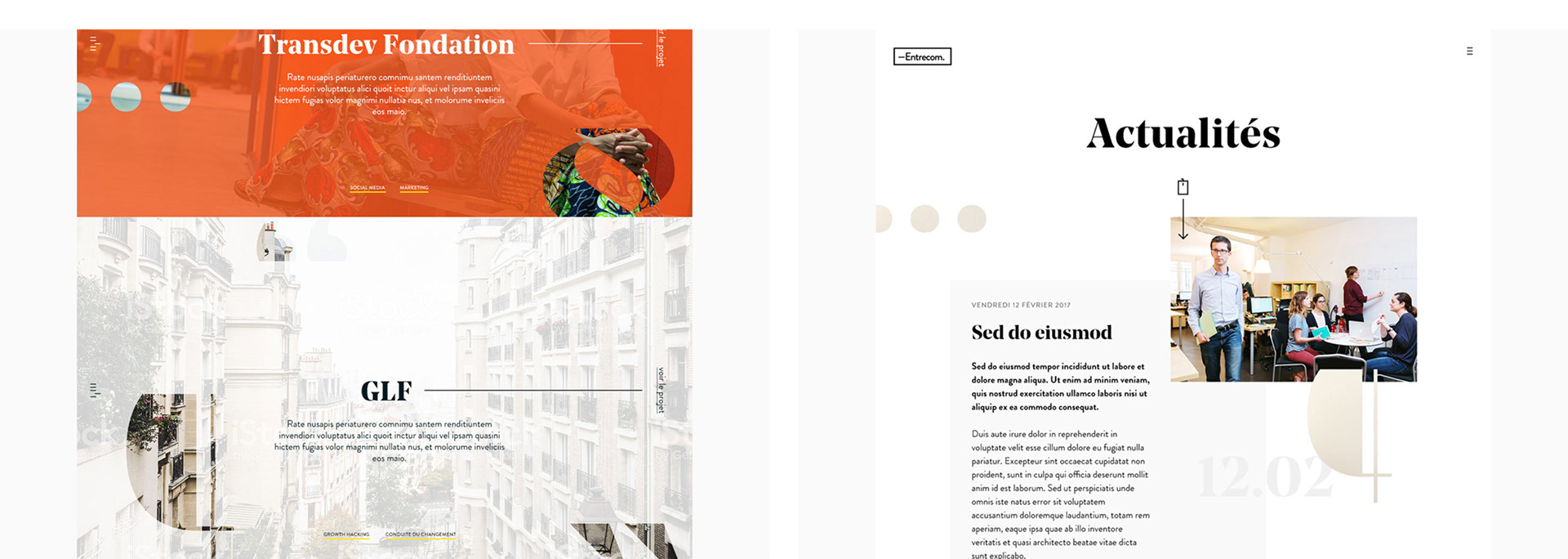 Entrecom / Client: Entrecom / Art Direction, User Interface, Responsive & Mobile