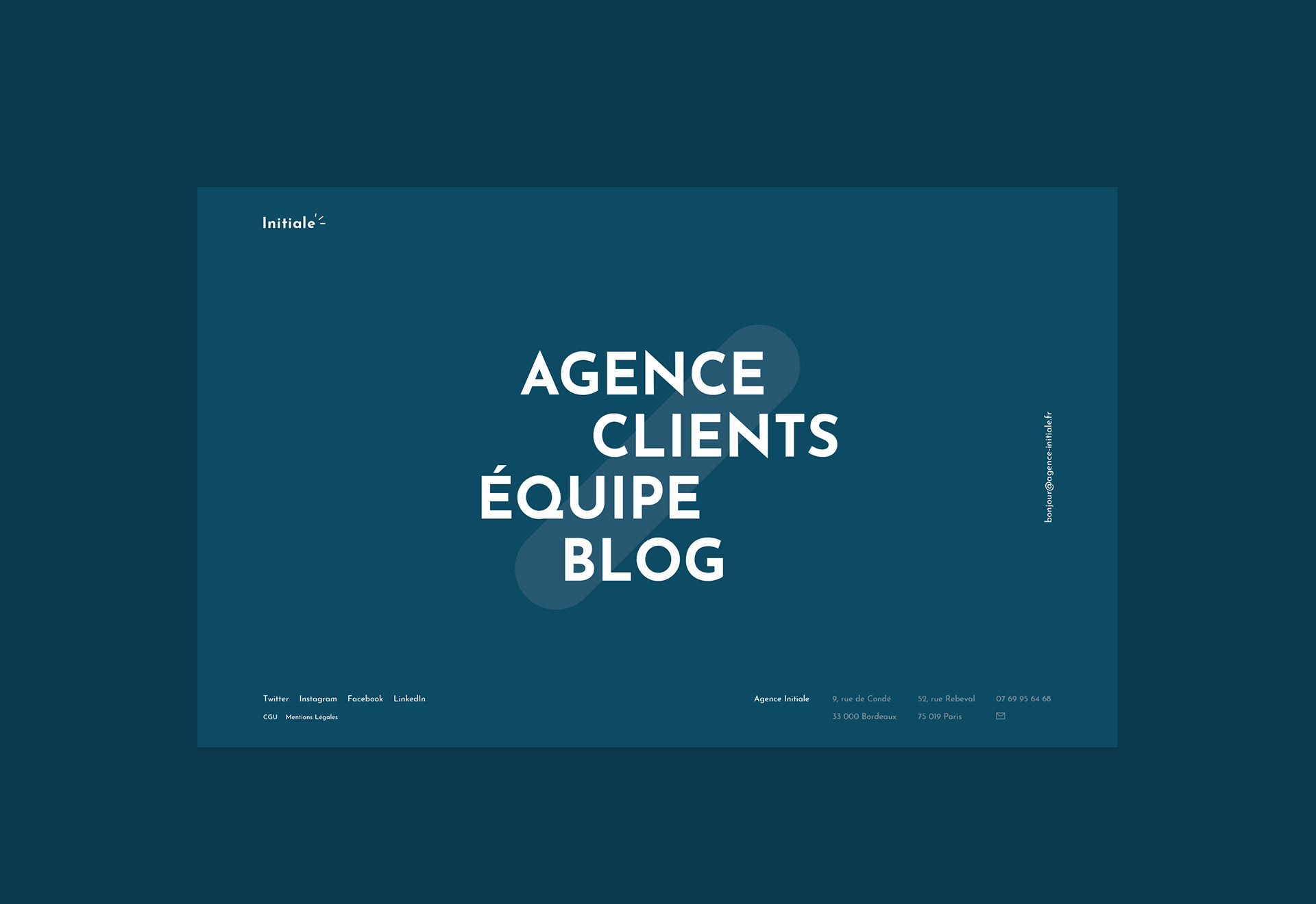 Agence Initiale / Client: Agence Initiale / Art Direction, User Interface, Responsive & Mobile