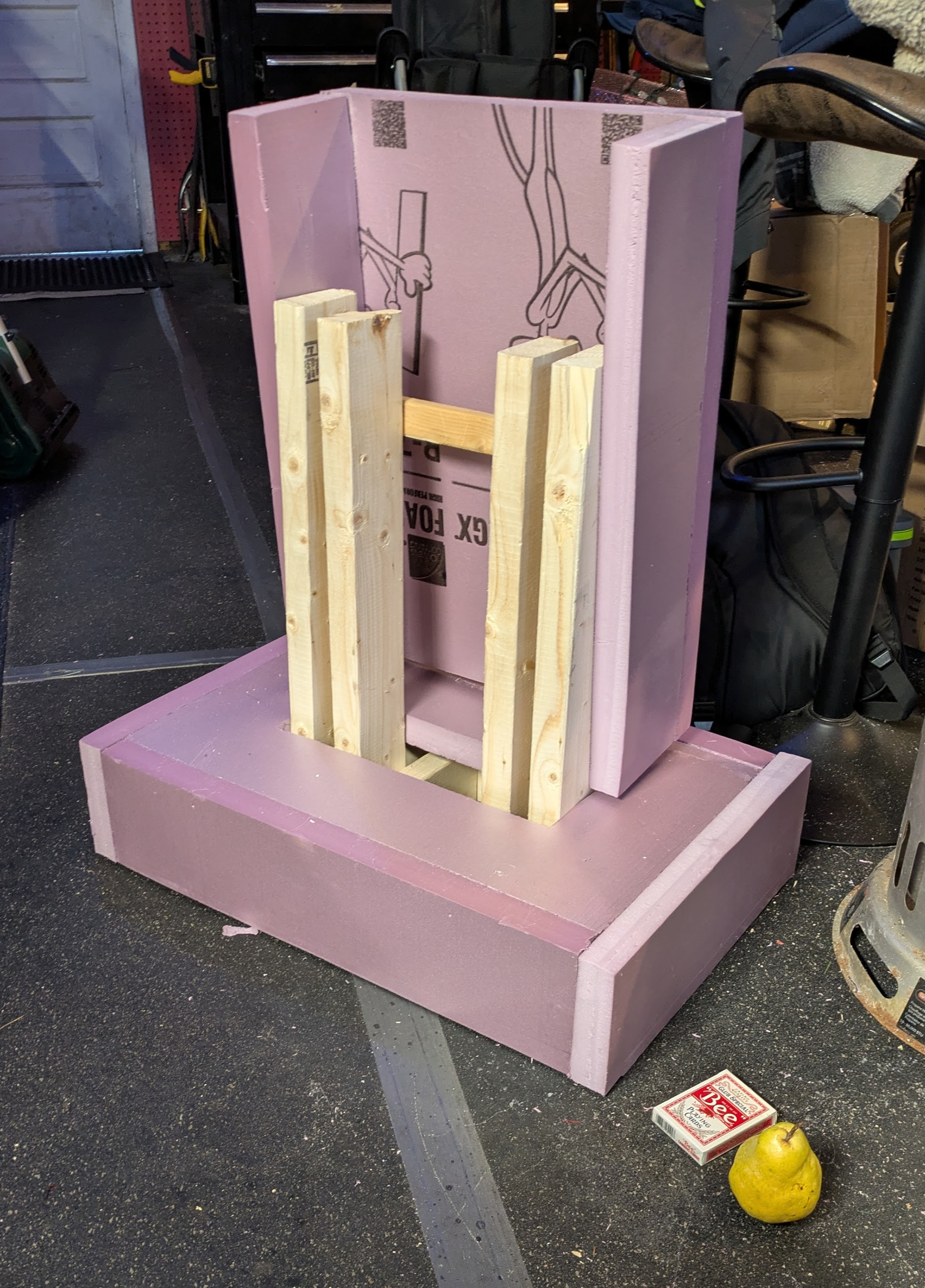 Prop grave WIP, XPS foam and scrap wood
