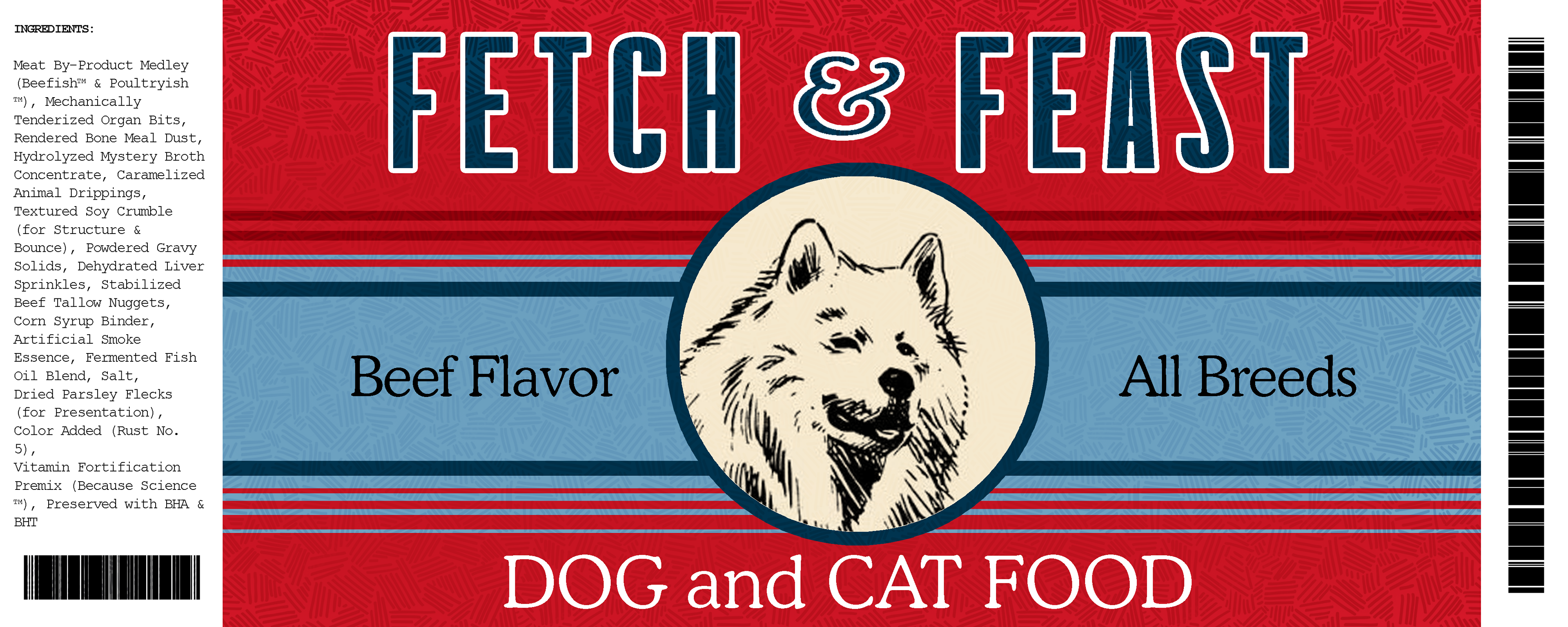 Phony Vintage Dog Food Label, cleared for copyright