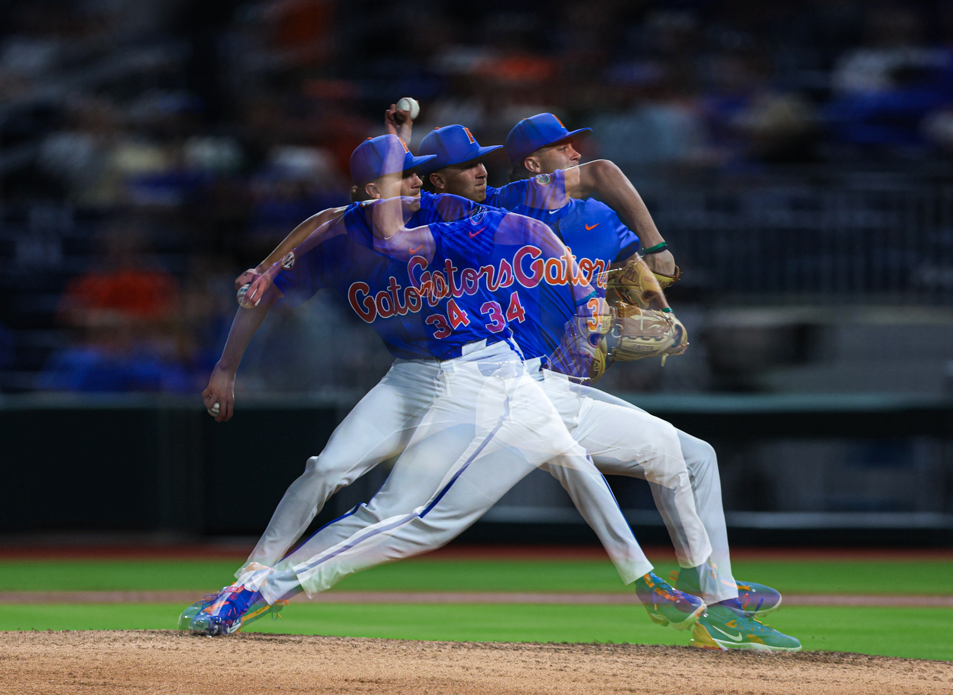 during the Gators' game against the Hurricanes on Saturday, March 1, 2025 at Condron Family Ballpark in Gainesville, FL / UAA Communications photo by Morgan Hurd