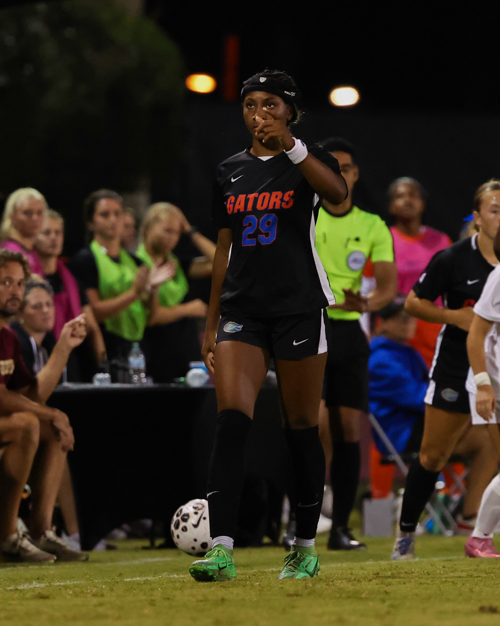 during the Gators' game against the Florida State Seminoles on Thursday, August 14, 2025 at Seminole Soccer Complex in Tallahassee, FL / UAA Communications photo by Morgan Hurd