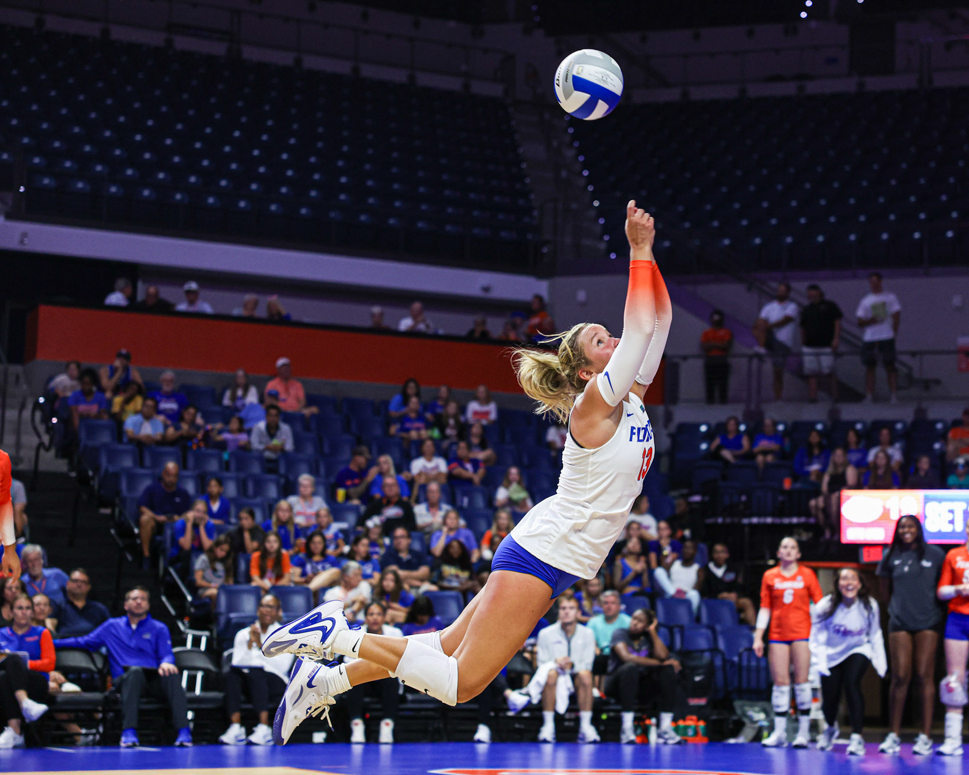 during the Gators' Orange and Blue match on Sunday, August 17, 2025 at Exactech Arena at the Stephen C. O'Connell Center in Gainesville, Fla. / UAA Communications photo by Morgan Hurd