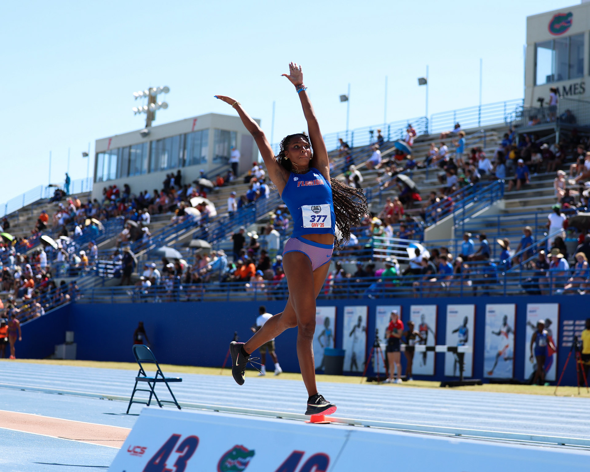 during the Tom Jones Memorial on Saturday, April 19, 2025 at Percy Beard Track at James G. Pressly Stadium in Gainesville, Fla. / UAA Communications photo by Morgan Hurd