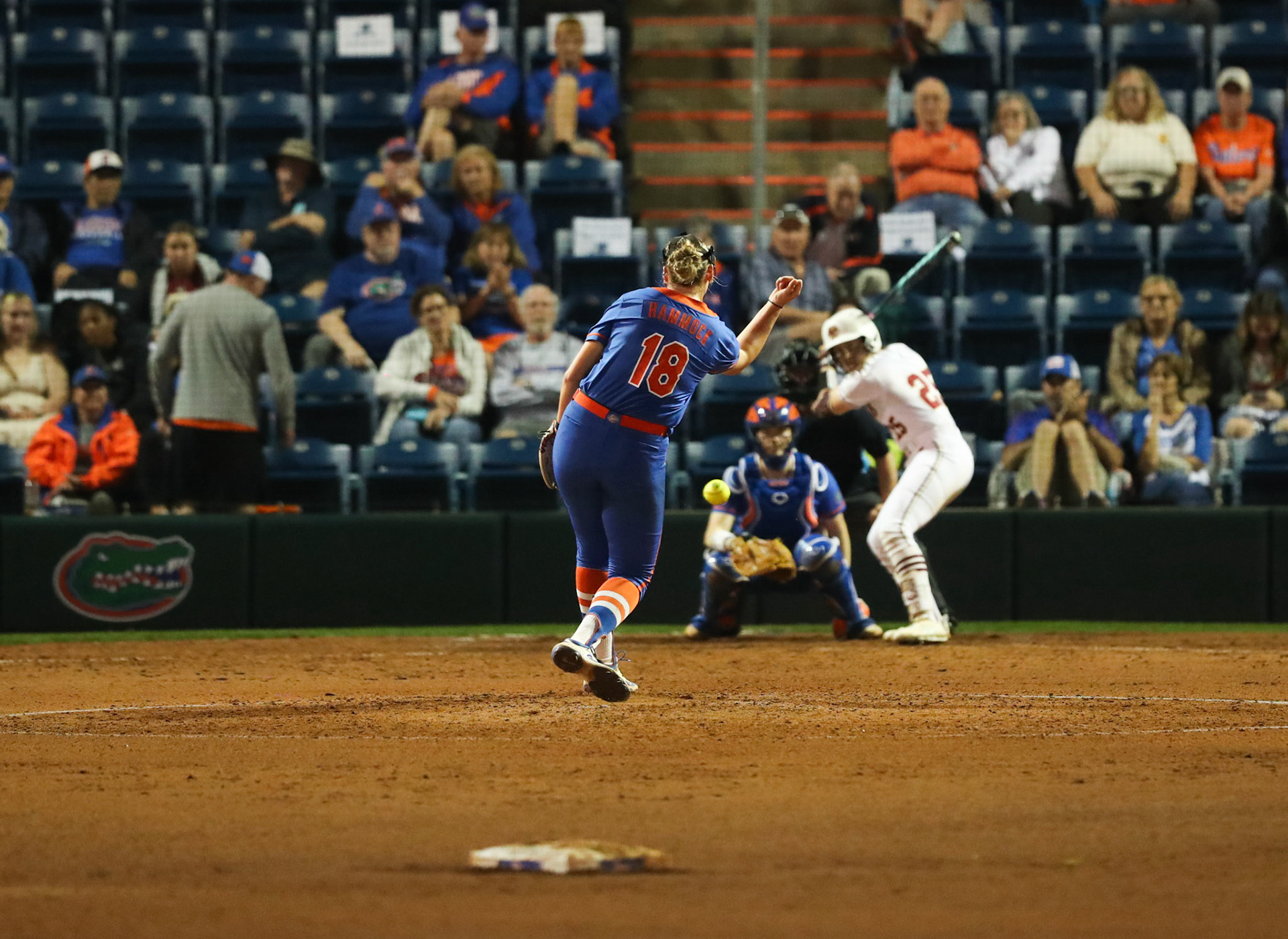 during the Gators' game against the Eagles on Thursday, February 13, 2025 at Katie Seashole Pressly Softball Stadium in Gainesville, FL / UAA Communications photo by Morgan Hurd