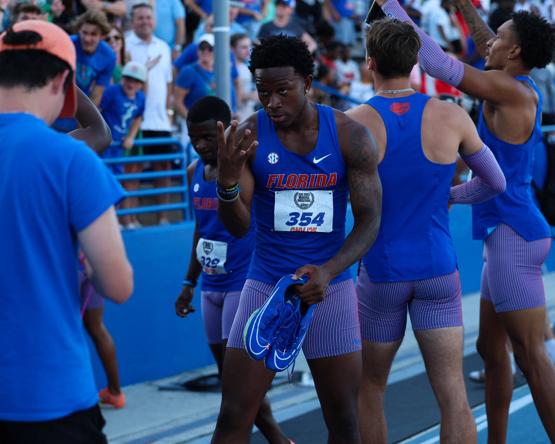 during the Tom Jones Memorial on Saturday, April 19, 2025 at Percy Beard Track at James G. Pressly Stadium in Gainesville, Fla. / UAA Communications photo by Morgan Hurd