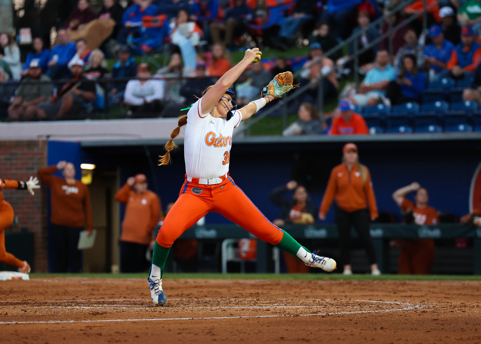 during the Gators' game against the Longhorns on Monday, March 17, 2025 at Katie Seashole Pressly Softball Stadium in Gainesville, FL / UAA Communications photo by Morgan Hurd