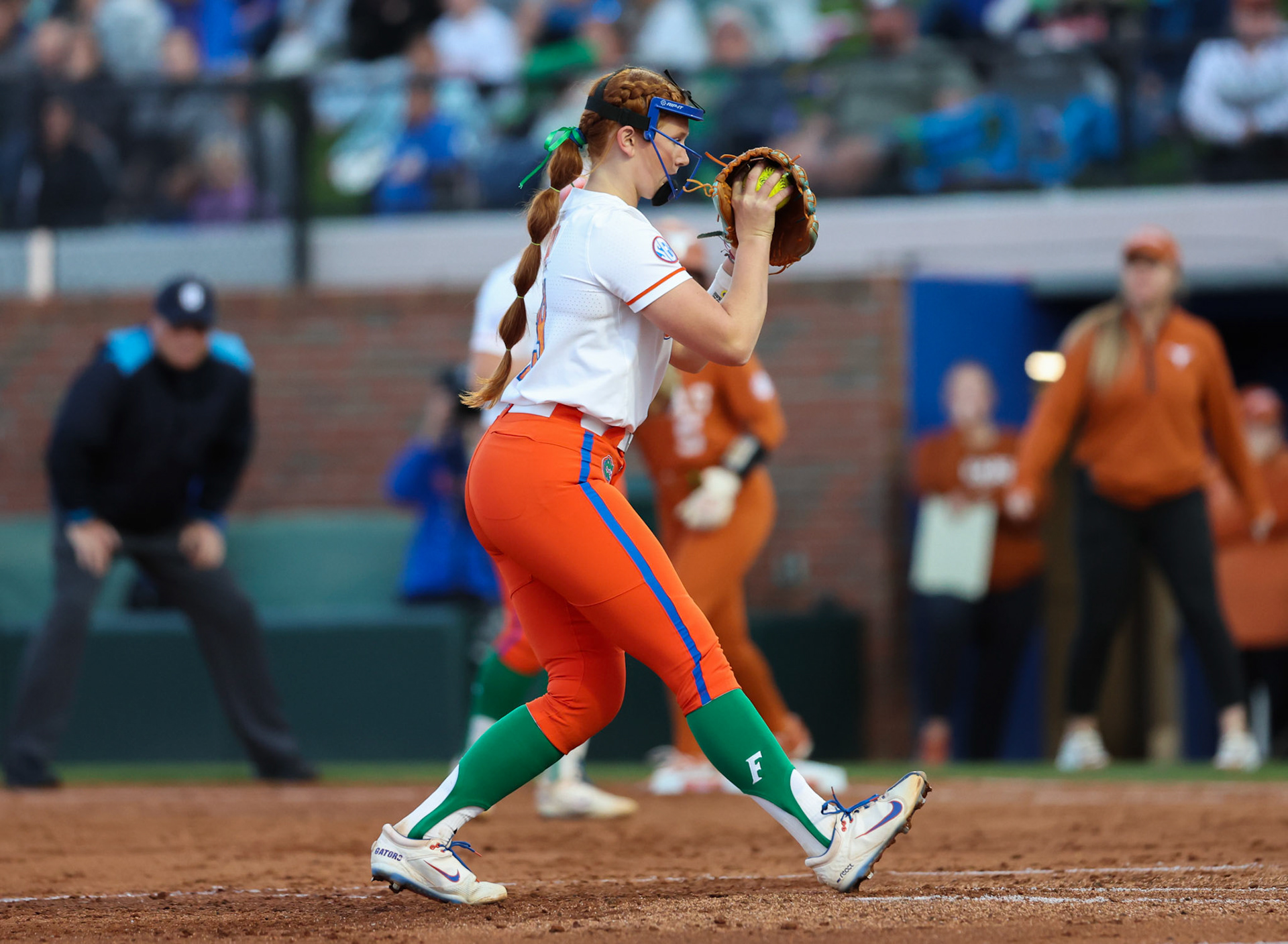 during the Gators' game against the Longhorns on Monday, March 17, 2025 at Katie Seashole Pressly Softball Stadium in Gainesville, FL / UAA Communications photo by Morgan Hurd