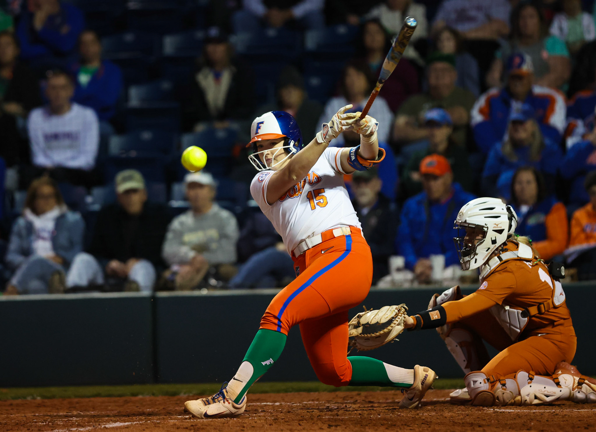 during the Gators' game against the Longhorns on Monday, March 17, 2025 at Katie Seashole Pressly Softball Stadium in Gainesville, FL / UAA Communications photo by Morgan Hurd