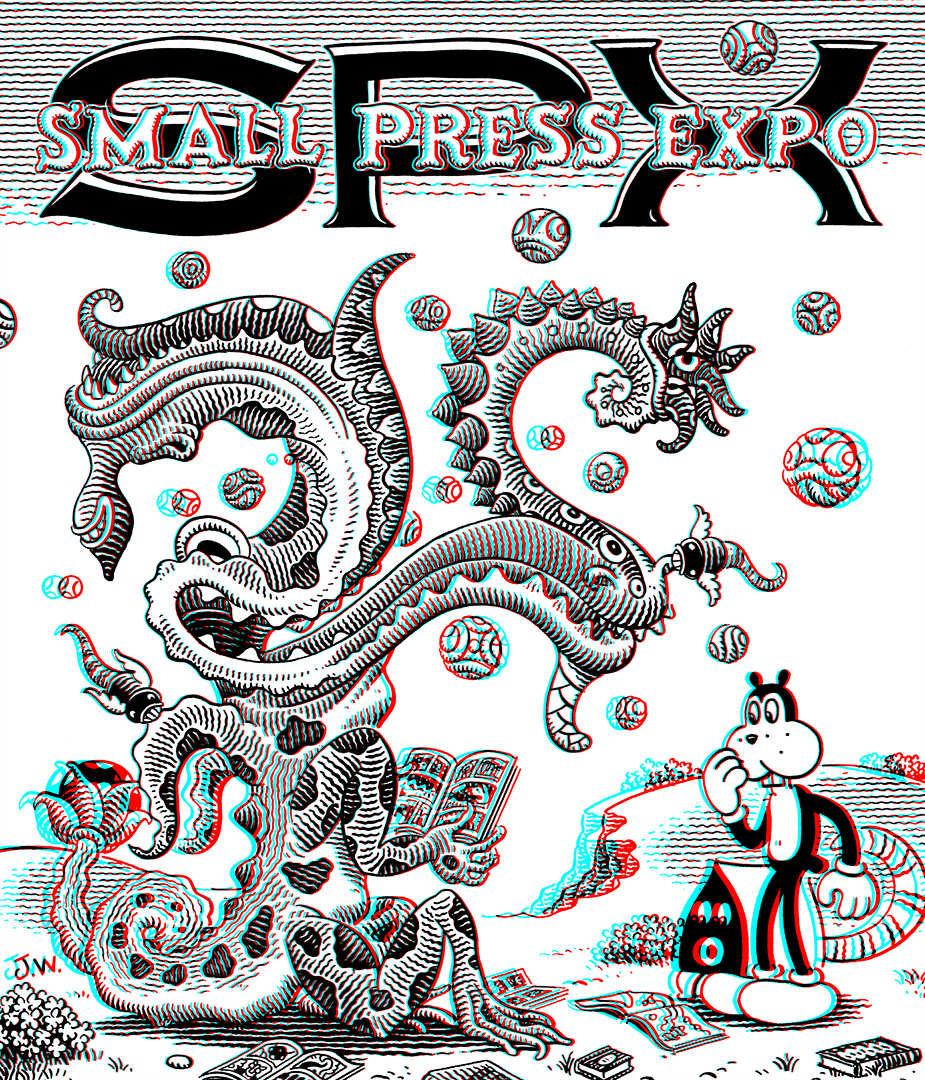 3D poster for Small Press Expo 2018.  Art by Jim Woodring.