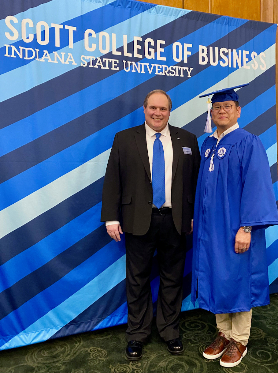 Dean Dr. Terry Daugherty with Woo Kim