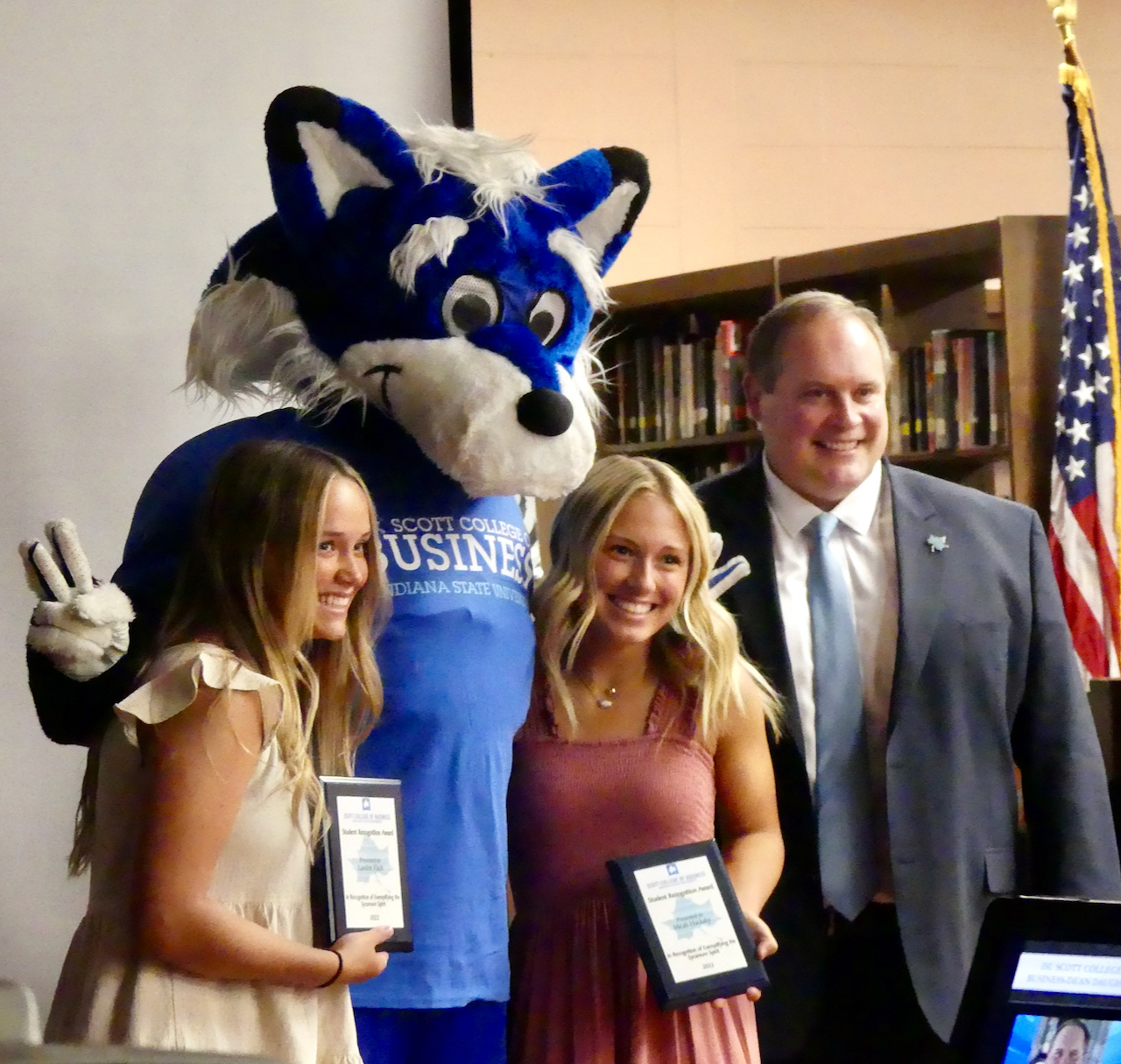 SVHS students Landrie Flack and Micah Huckaby with Dean Terry Daugherty. Landrie will be a student in the college in the fall of 2022