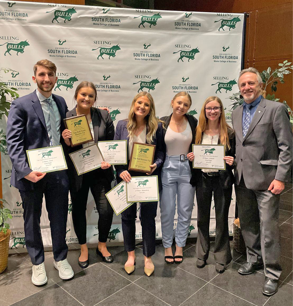 Sales and Negotiations Sales Team Connor Lash, Natalie Mauk, Hannah Rickett, Brin Bair, Rachel Hildebrand and coach Dr. Ricky Fergurson