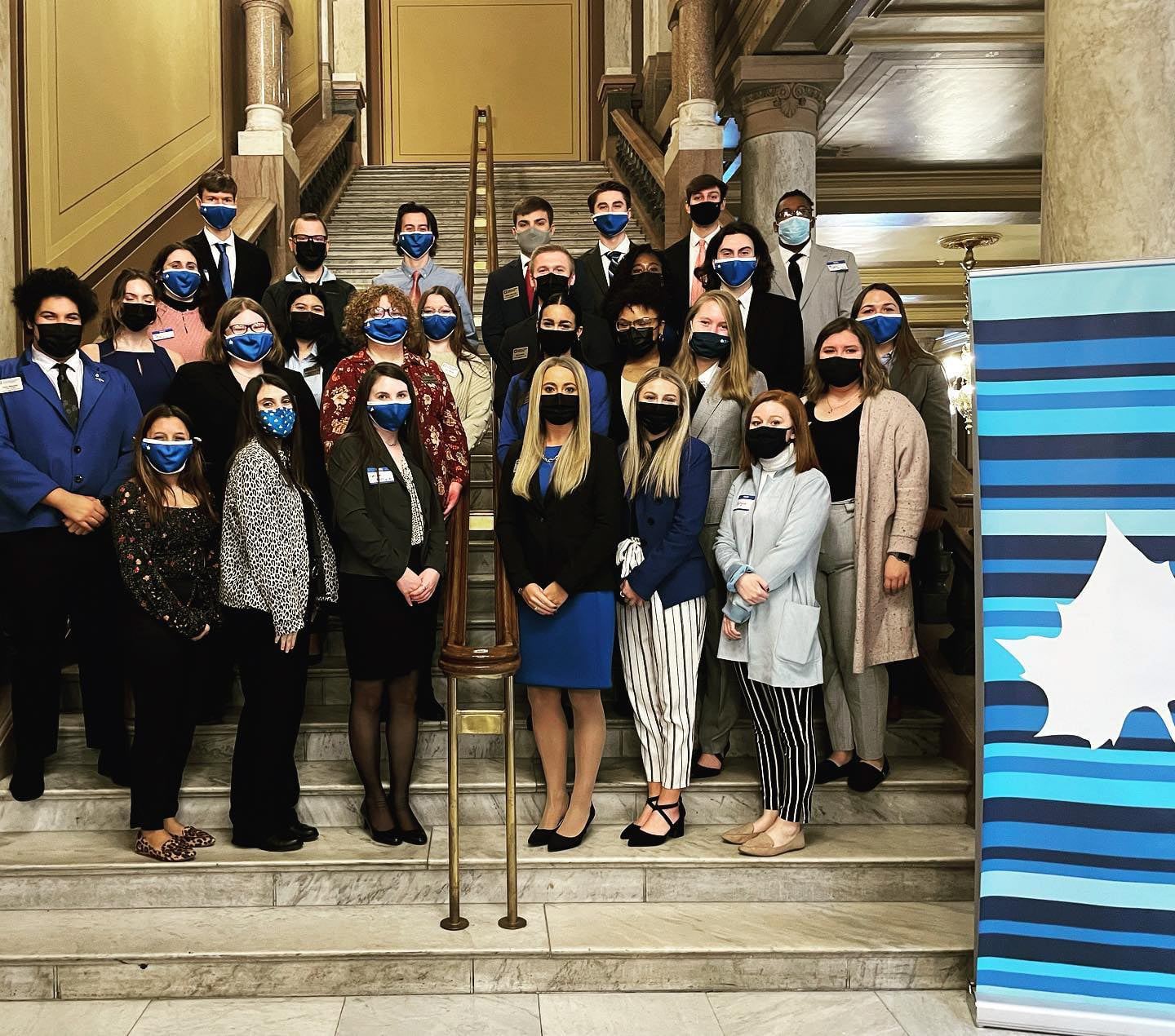 Students presented their research to Indiana legislators during ISU Day at the Statehouse. February 7, 2022.