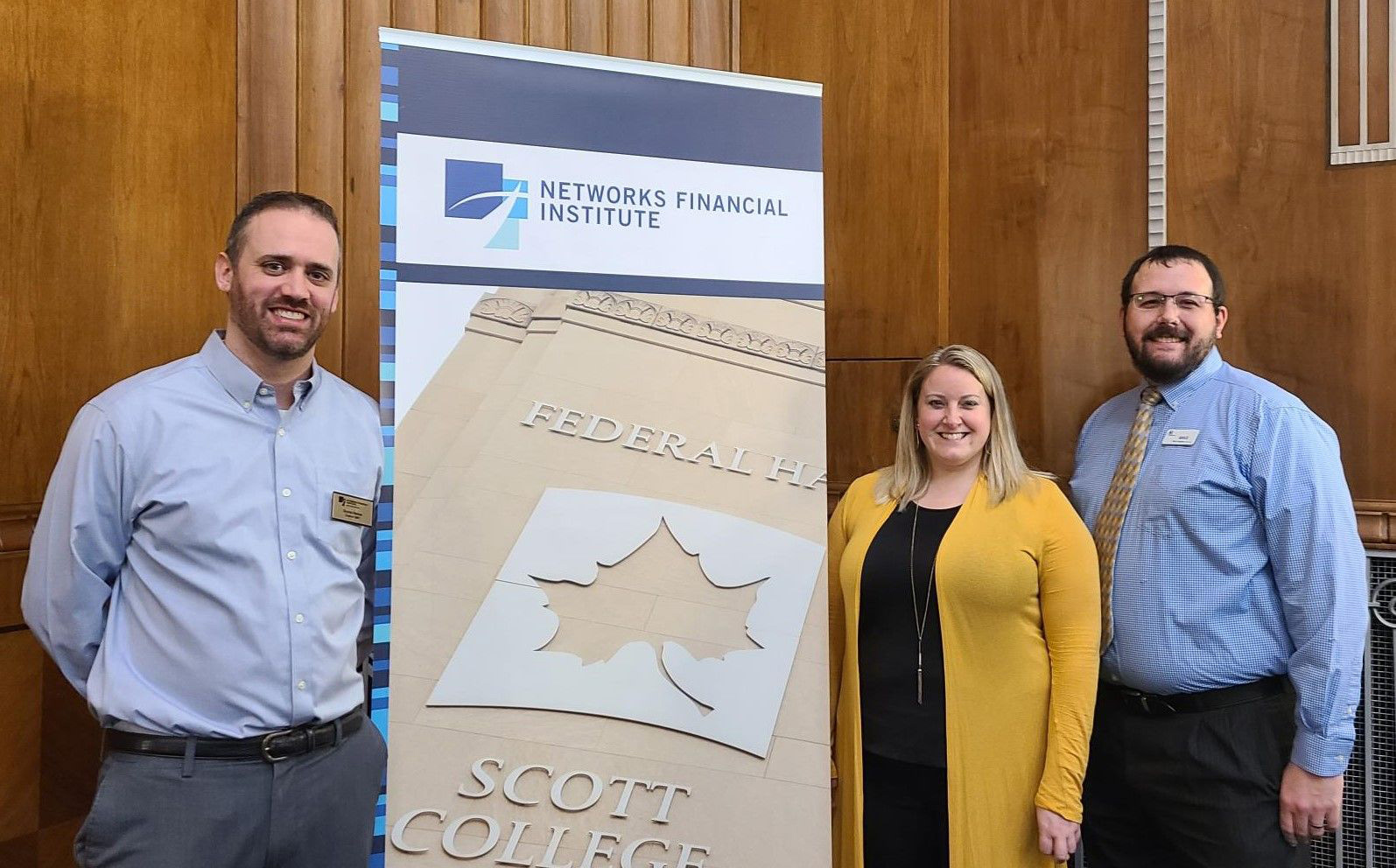 Dustin Newlin, CPA, April Huey, CPA, and Michael Haseley, CPCU, AIS, ARM, ASLI who are graduates from the first class of Networks scholars in 2007! March 2, 2022 Networks Reunion