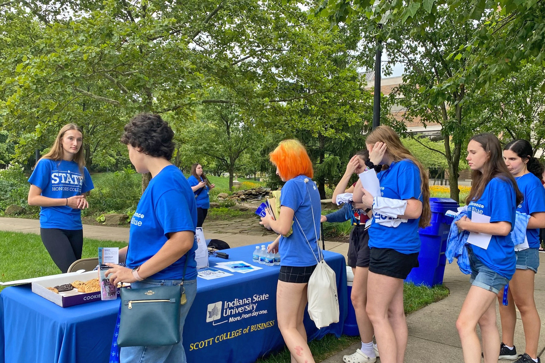 Megan Thompson (Finance) VP of Professional Development for Women in Business introducing students to the student organization