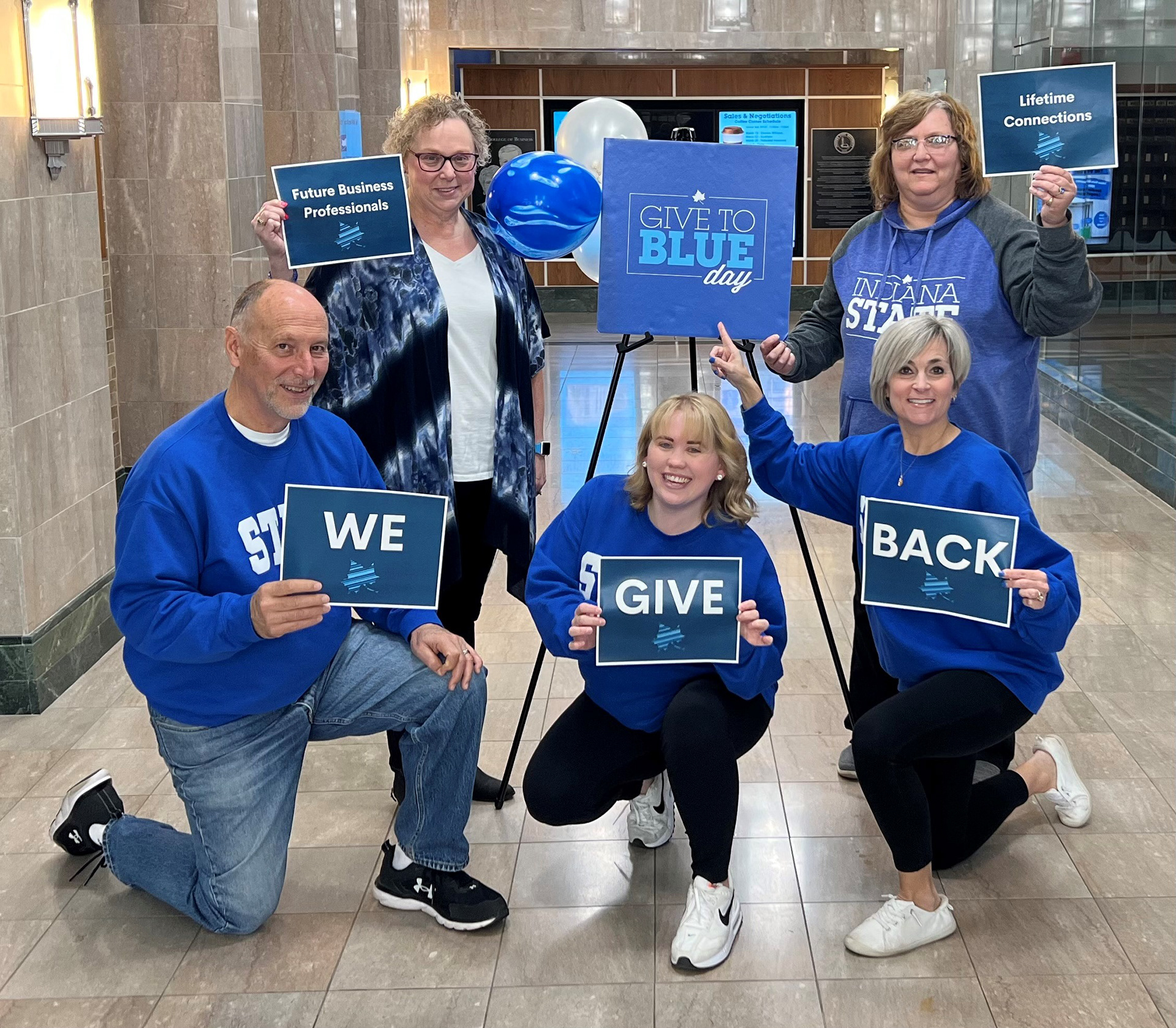 Student Services and Undergraduate Services staff celebrate Give to Blue Day on March 22, 2023