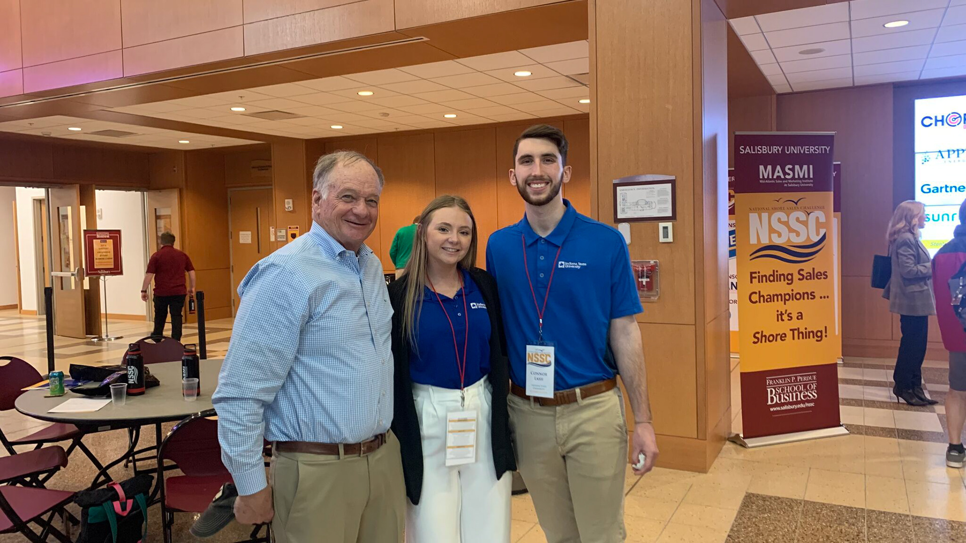 Jim Perdue with students Brin Bair and Connor Lash