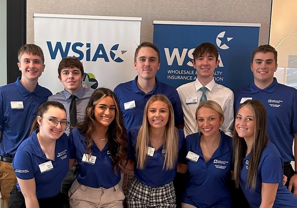 IRM students, Korey Castle, Nick Murphy, Jace Souders, Jayson Wagler, Samuel Fox, Allyson Neese, Jillian Turner, Julia Sonntag, Sadie Herring, and Keegan Beeler at the WSIA (Wholesale & Specialty Insurance Association) Symposium in Atlanta – November 5, 2022