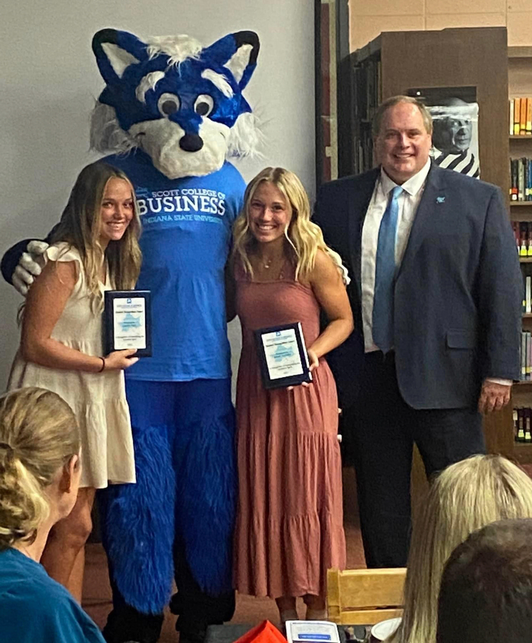 SVHS students Landrie Flack and Micah Huckaby with Dean Terry Daugherty. Landrie will be a student in the college in the fall of 2022