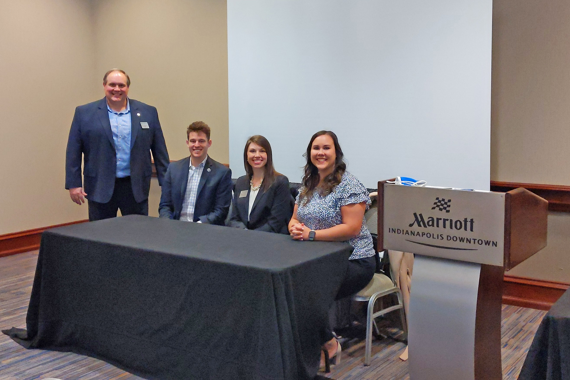 Dean Terry Daugherty and the alumni panel