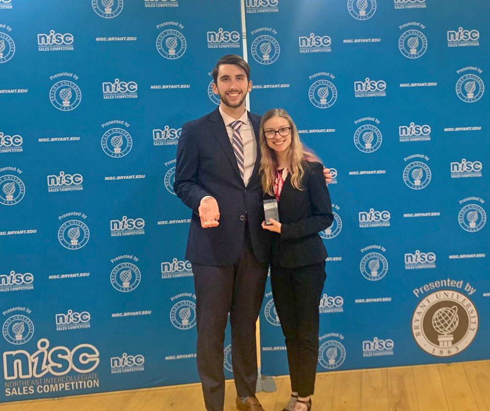Connor Lash and Rachel Hildebrand who reached the semi-finals of the role play sales competition on November 11/12, 2022