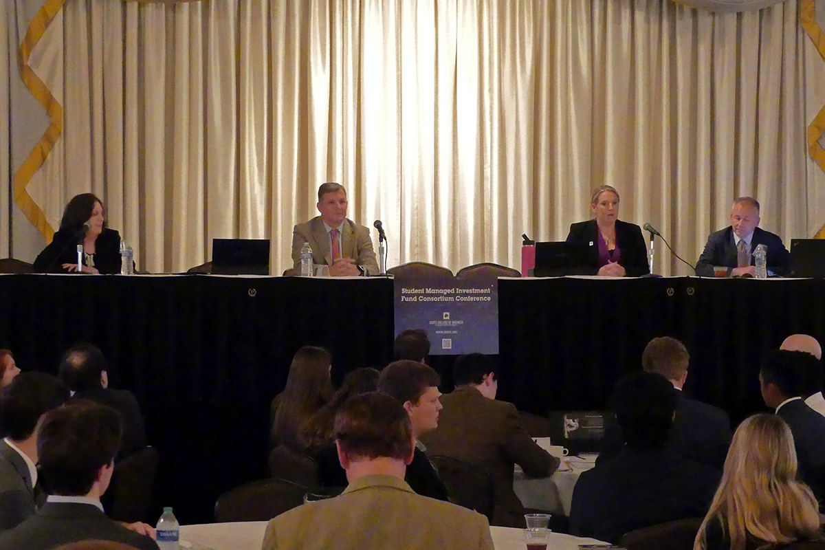 Dr. Anne Drougas, Dominican University; Alvin Kressler, CMT Association; Tiffany Dolby, Charles Schwab & Co.; and Buff Dormeier, CMT, Kingsview Partners