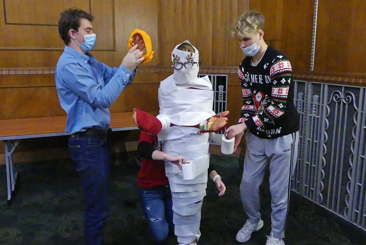 Preparing for the Snowman Runway Show