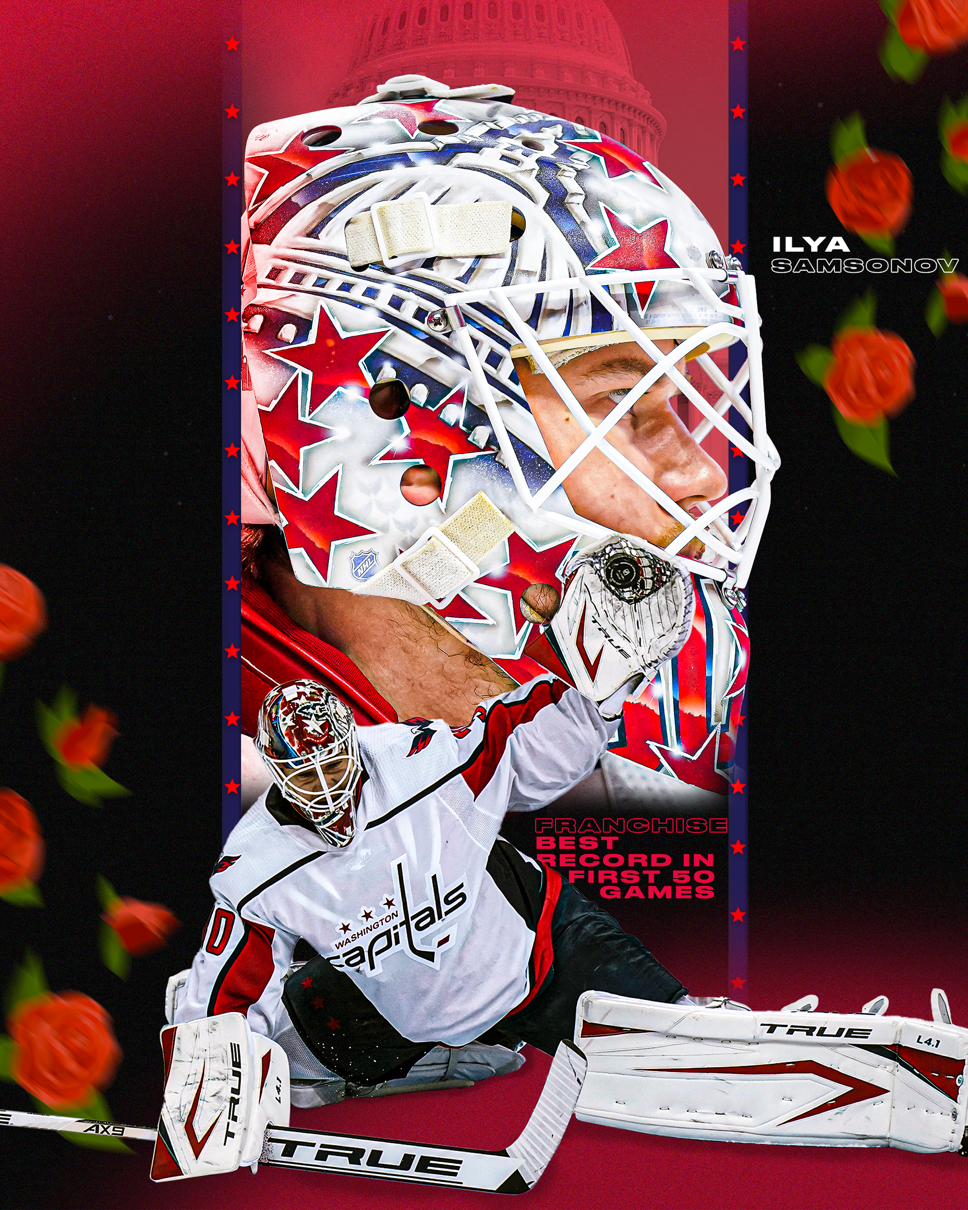 Ilya Samsonov Best Record in First 50 Starts Graphic