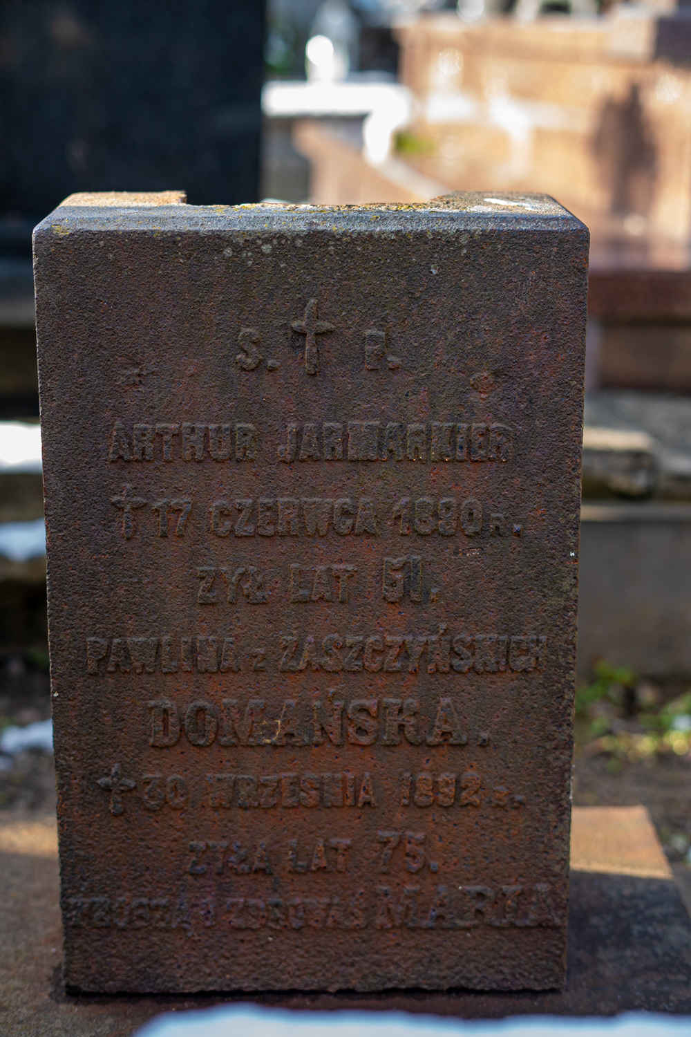 Pawlina z Zaszczyńskich Domańska zm. 30 września 1892r., żyła lat 75.