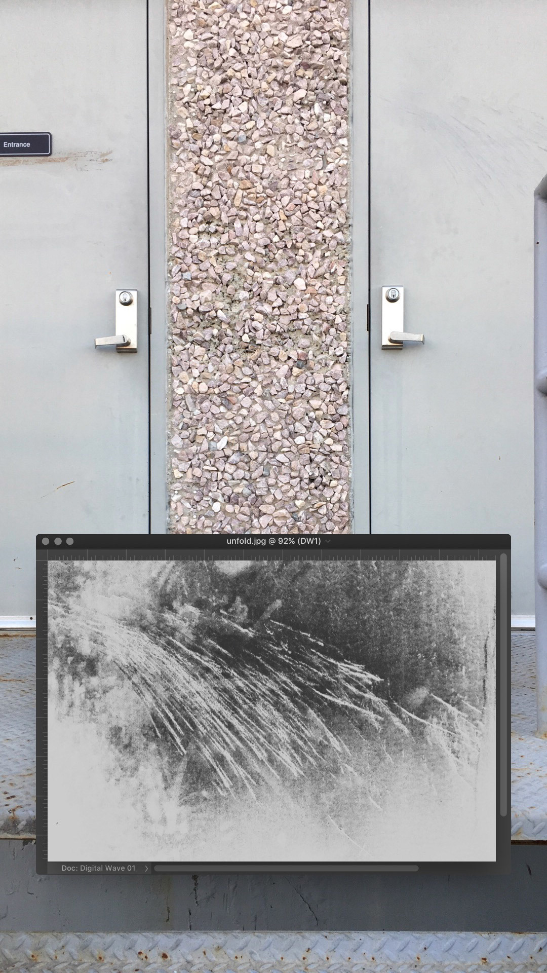 Entrance and Exit - Jessup, Maryland (the inset photo is a heavily contrasted portion of the upper right door)