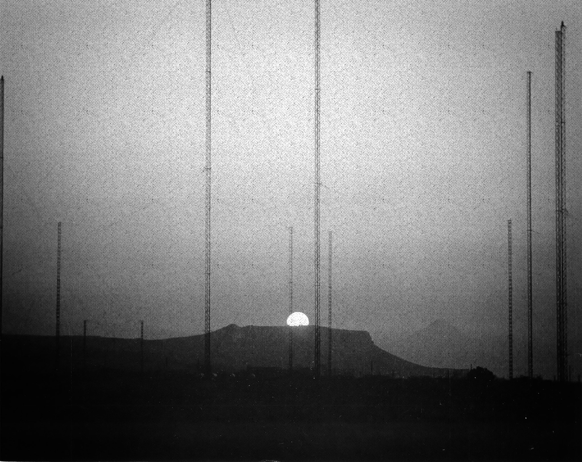 The Sunset and the Antenna Field (scan of photo c.1978)
