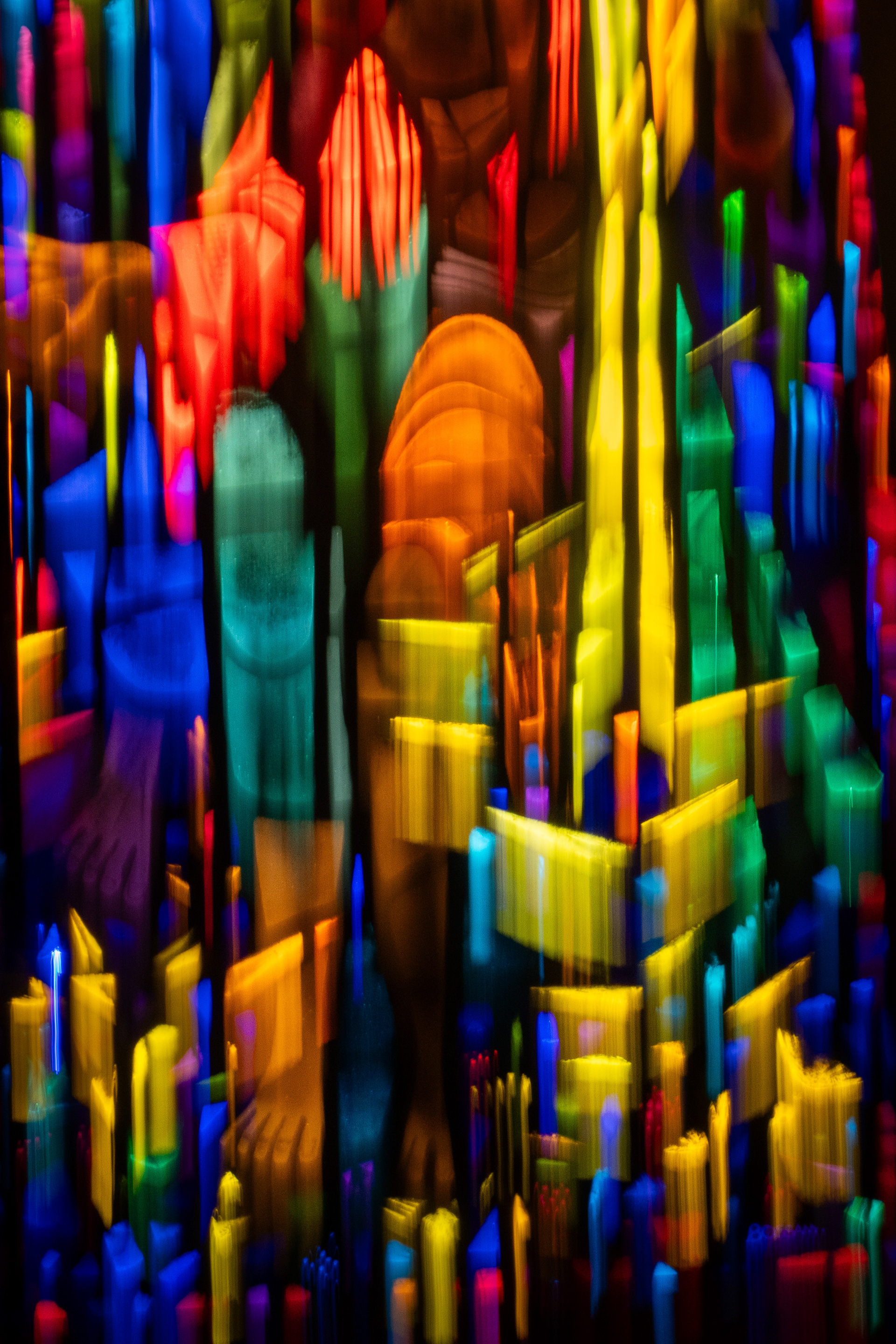 Intentional camera movement photo of window at Washington National Cathedral