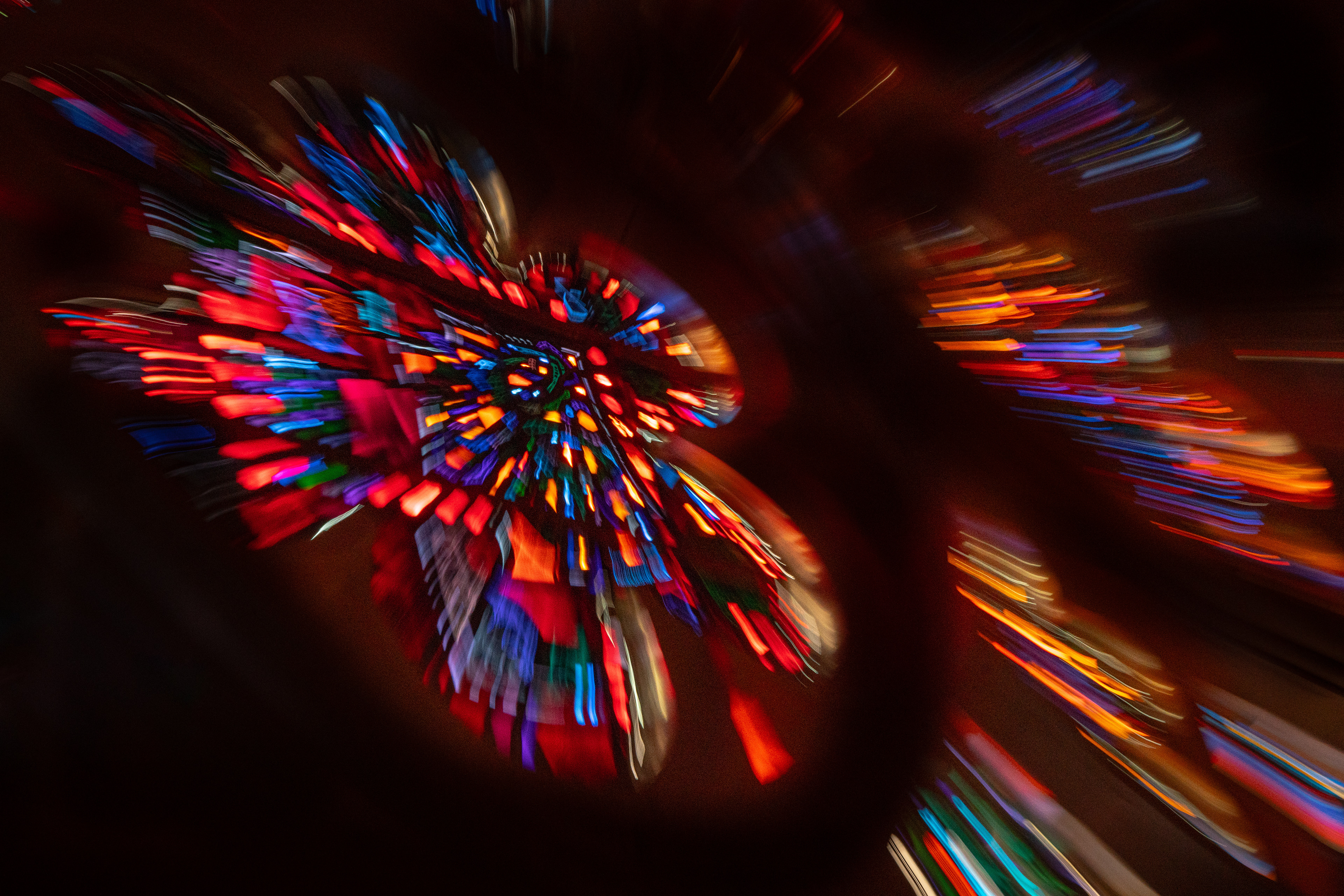 Intentional camera movement photo of window at Washington National Cathedral