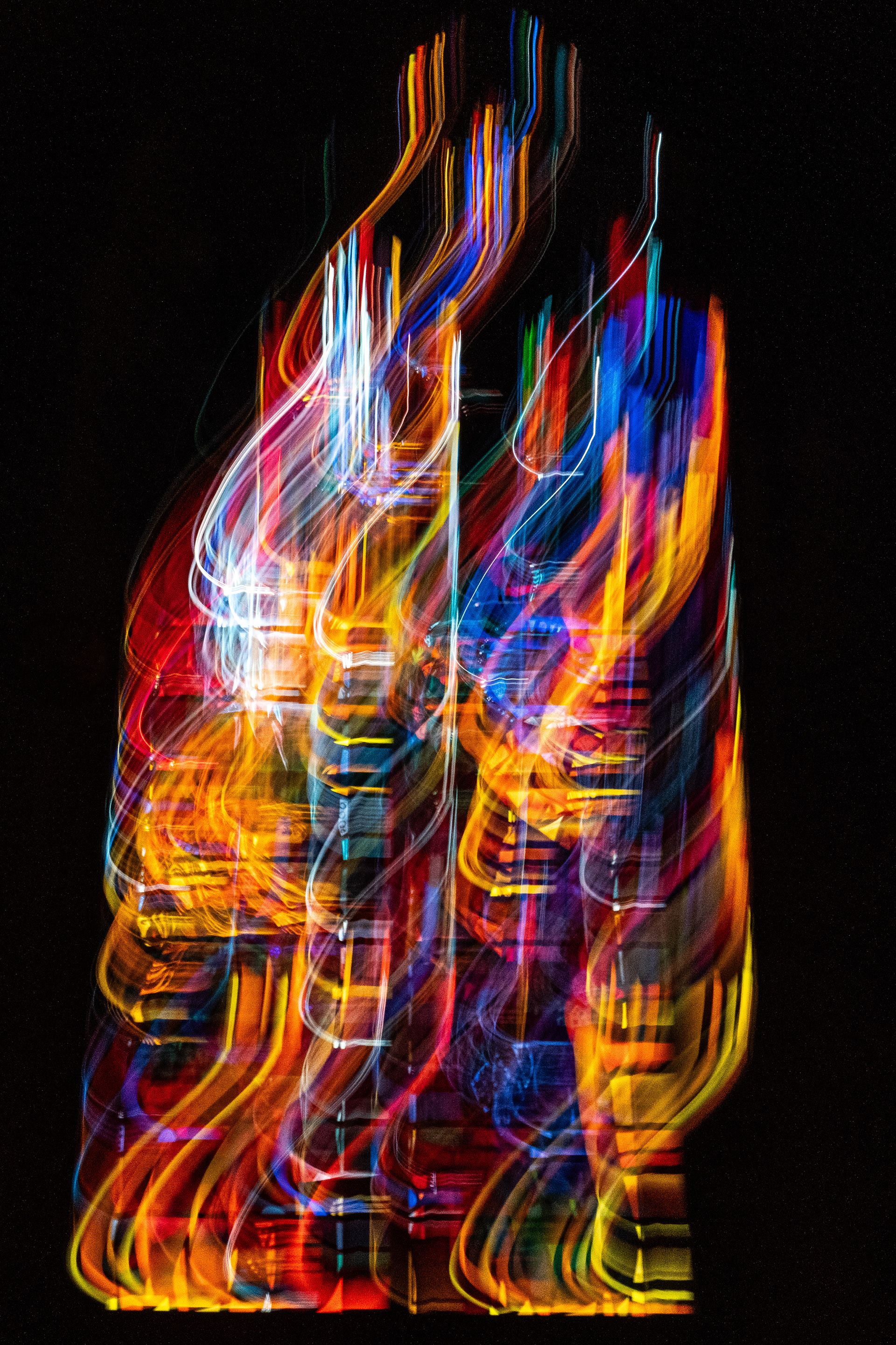 Intentional camera movement photo of window at Washington National Cathedral