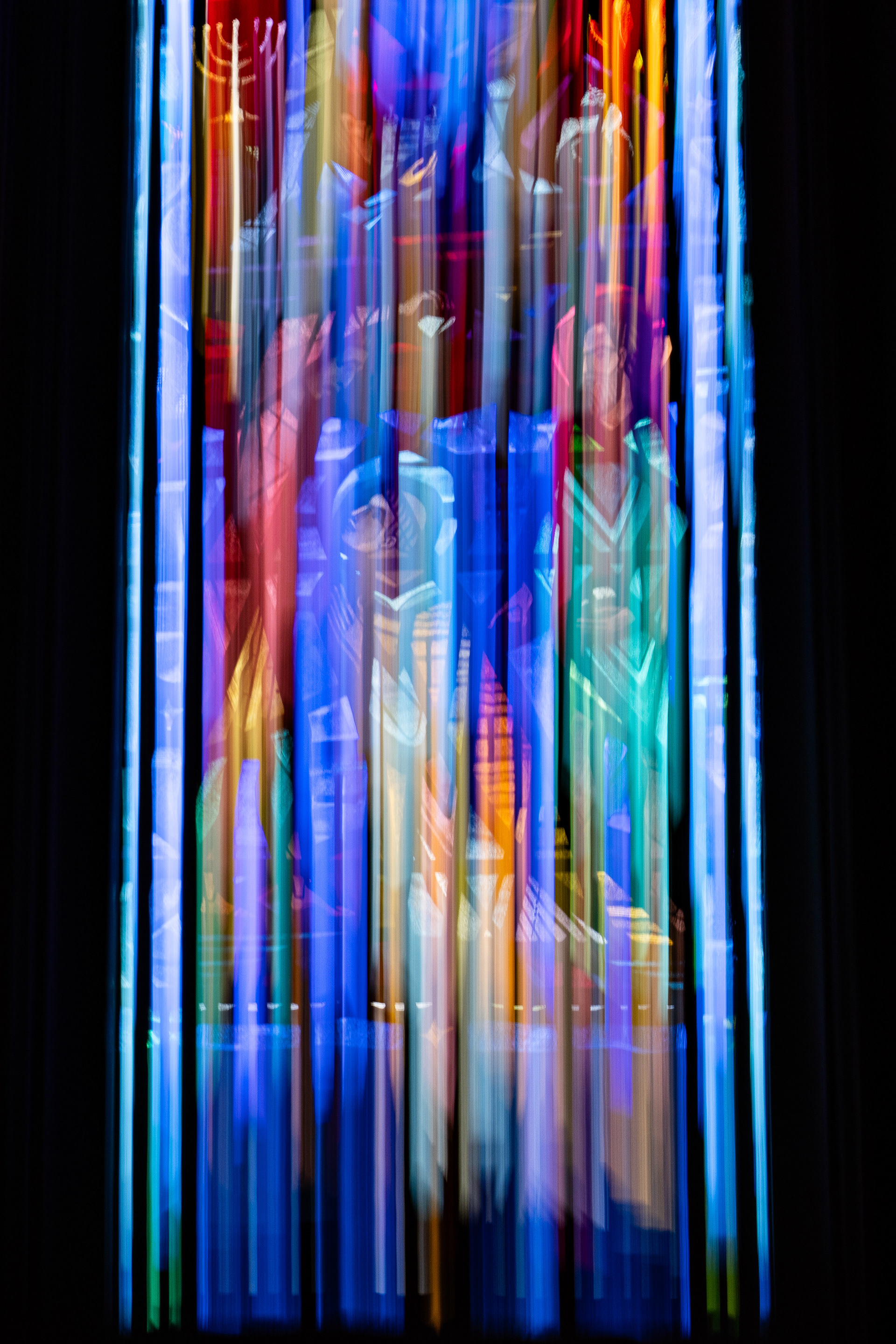 Intentional camera movement photo of window at Washington National Cathedral