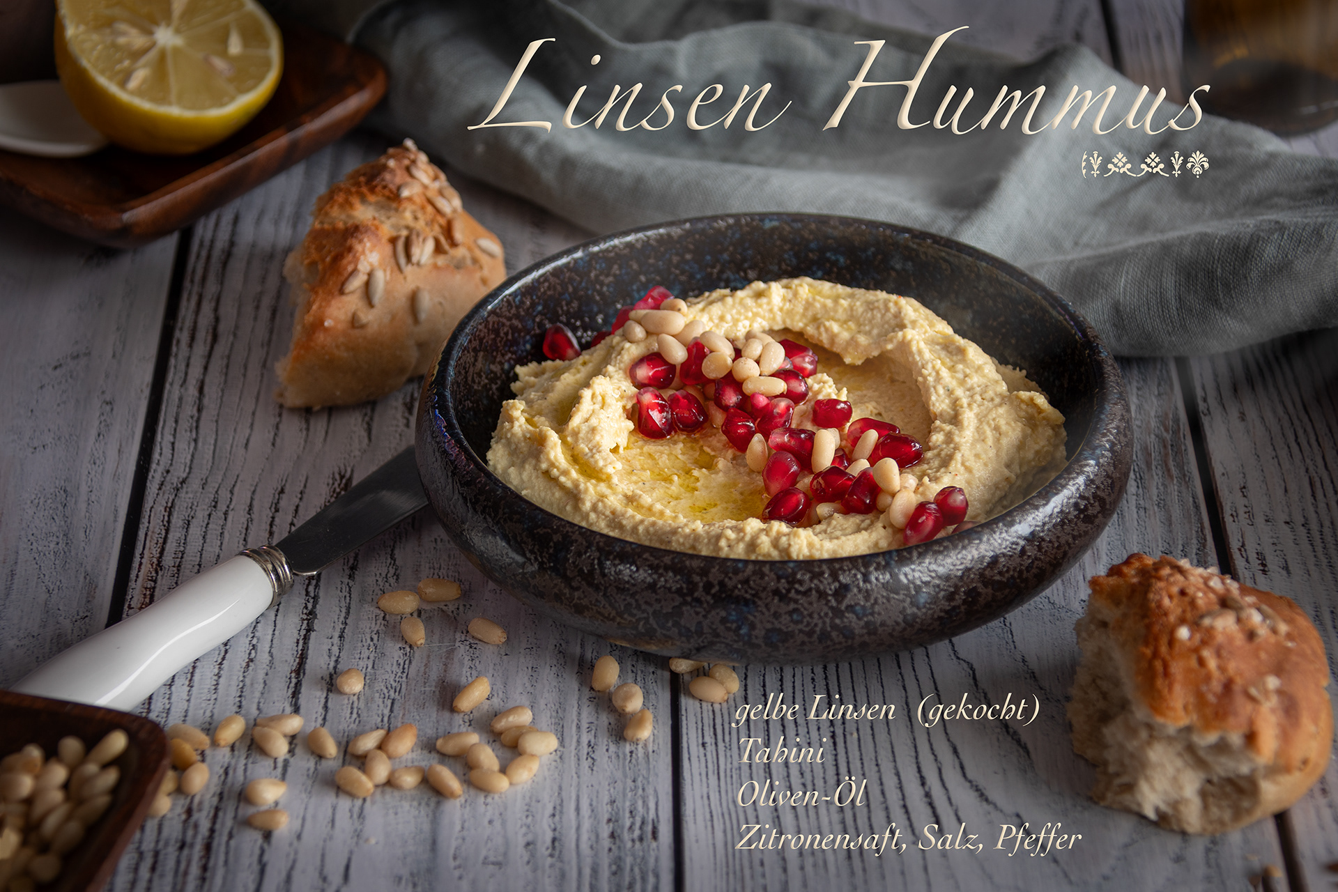 gelbe Linsen-Hummus