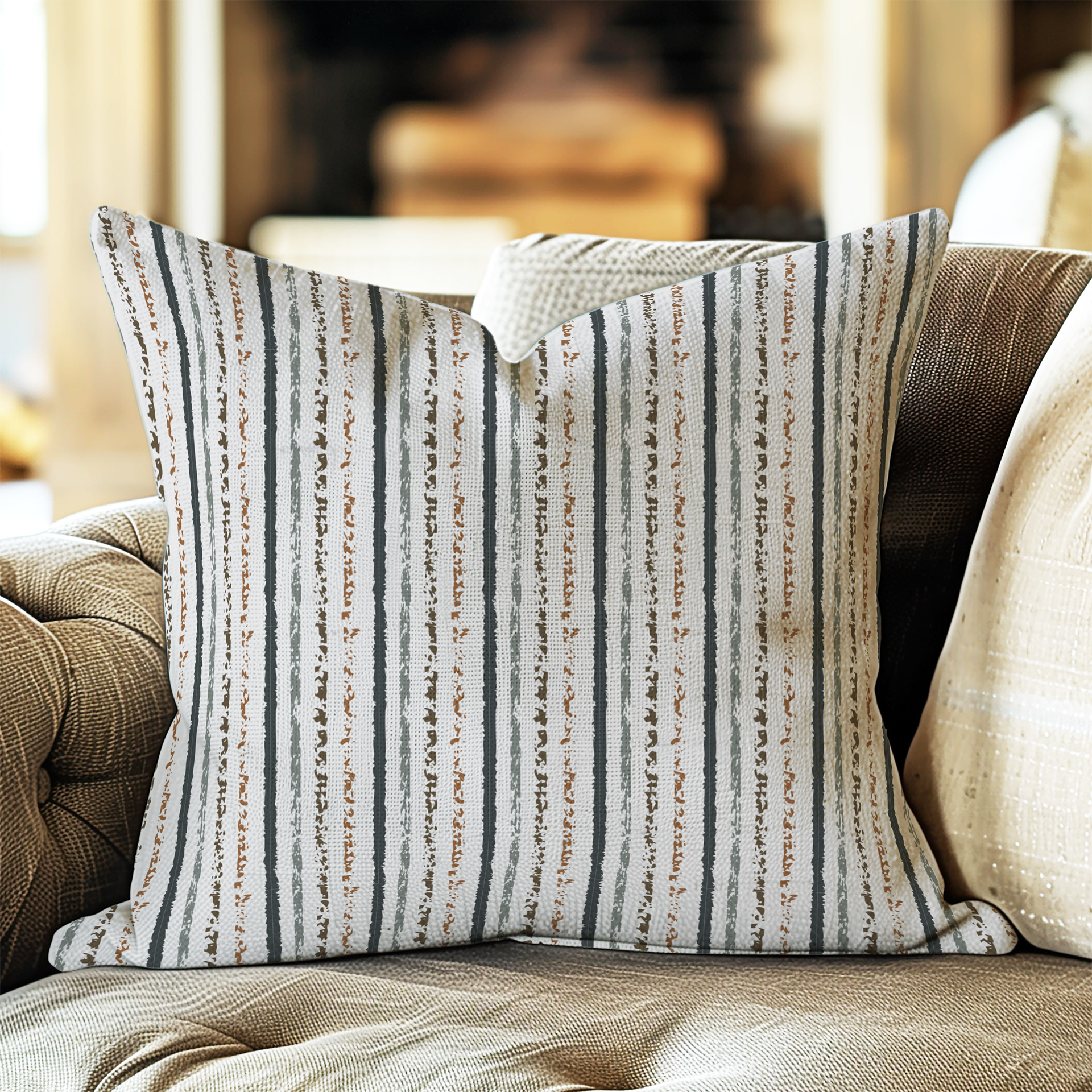 Olive Grove Stripe Pillow (2)