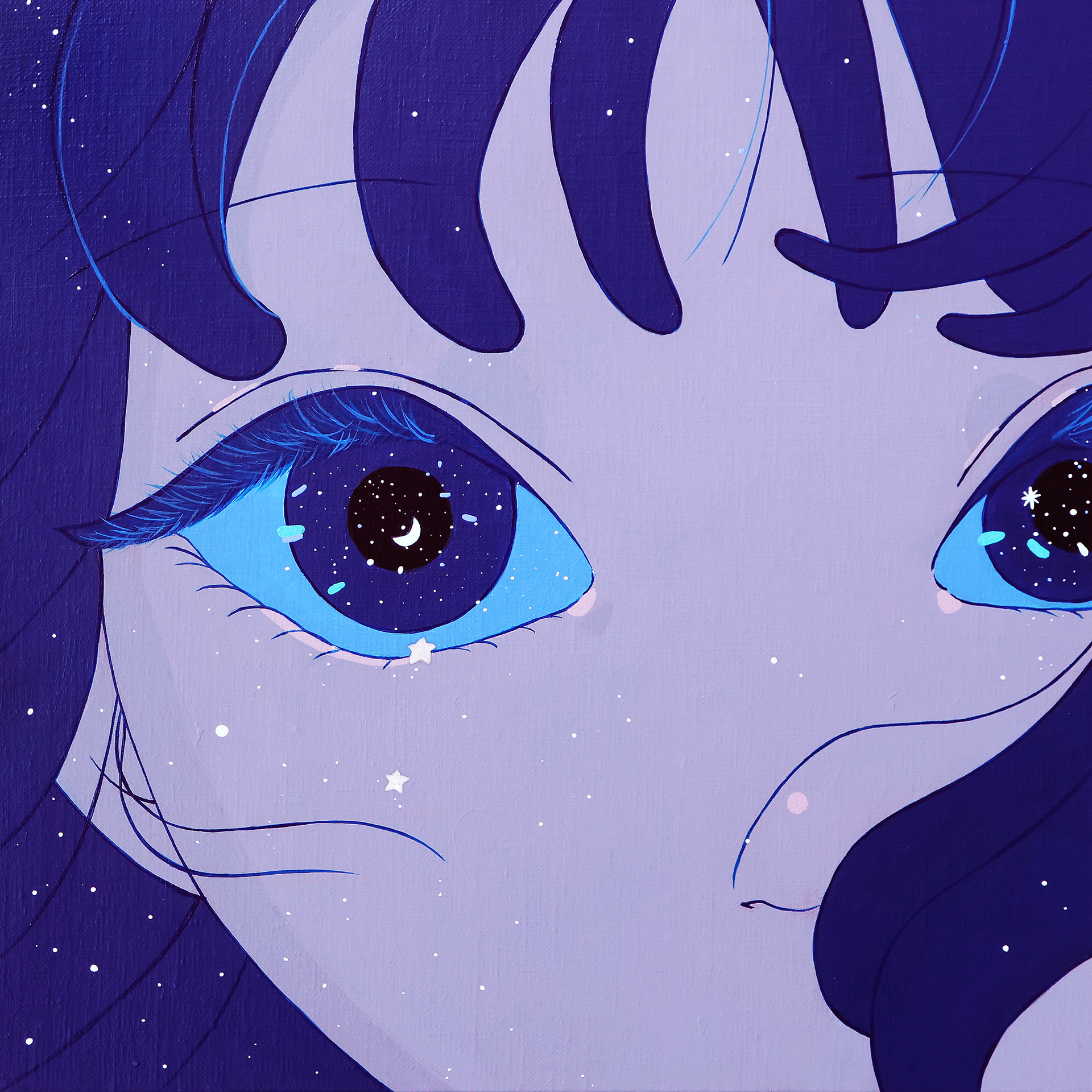 내면의 밤, Inner Night, Acrylic on canvas, 31.8x31.8cm, 2025