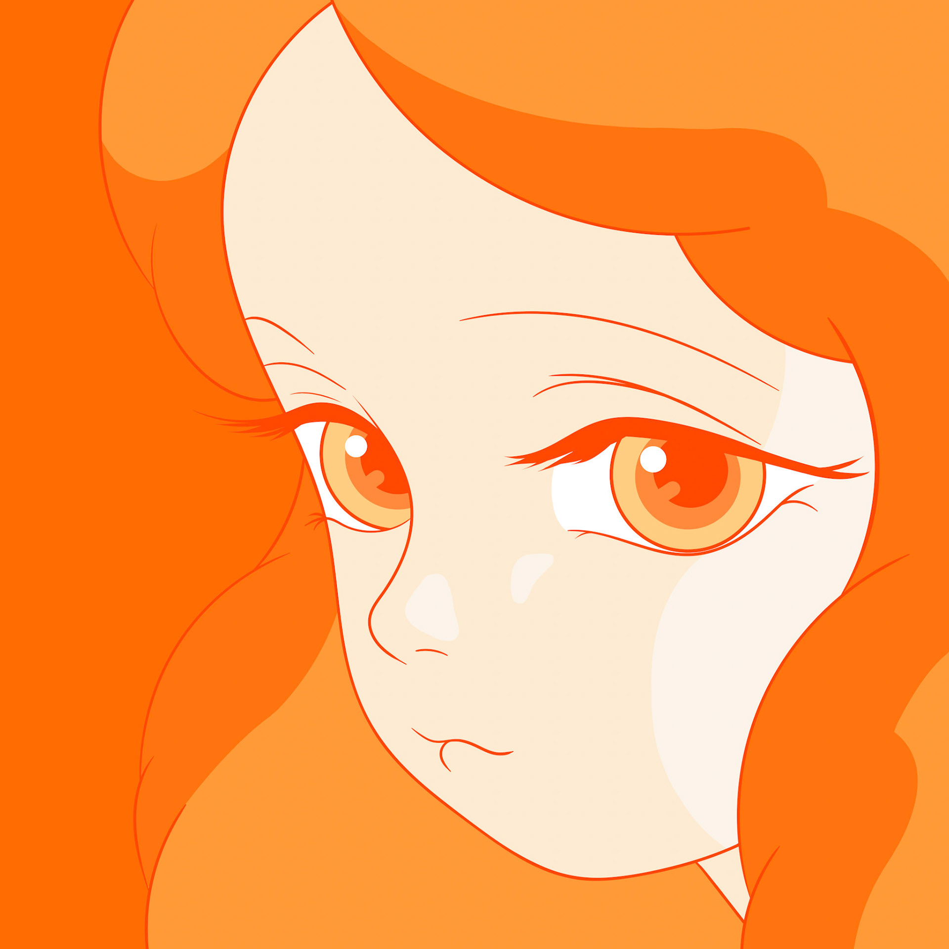 Tangerine, Acrylic on canvas, 72.7x72.7cm, 2022